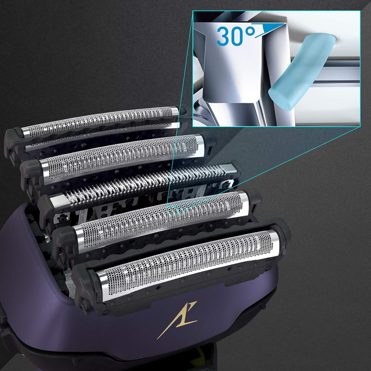 Panasonic ES-LV67-A803 Wet/Dry Razor, 5-Way Shaving Head with Linear Motor, Includes Long Hair Trimmer, Navy Blue image number 3