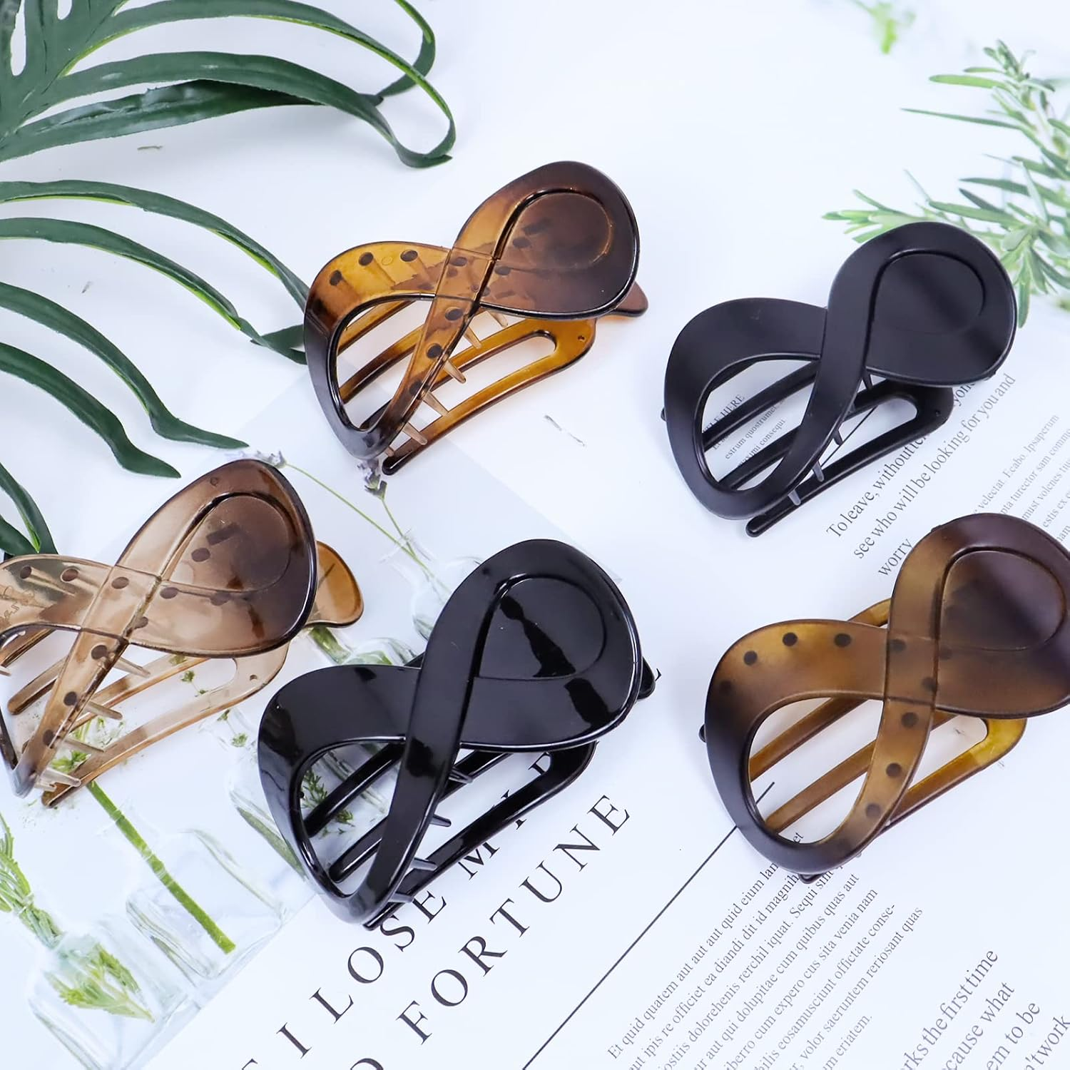 Kavya 5 Pcs Hair Claw Clip Hair Clips for Thick Hair Women, Non-Slip Hair Claws Large Hair Clip, Vintage Hair Accessories for Women and Girls image number 5