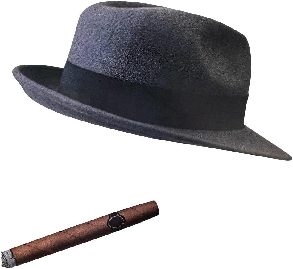 NYTKL Fedora and Cigar Window Decal, the Driving Crooner Decals Fedora Hat and Cigar Sticker, Waterproof Funny Car Stickers Creative Decoration for Automotive Side Window (A)