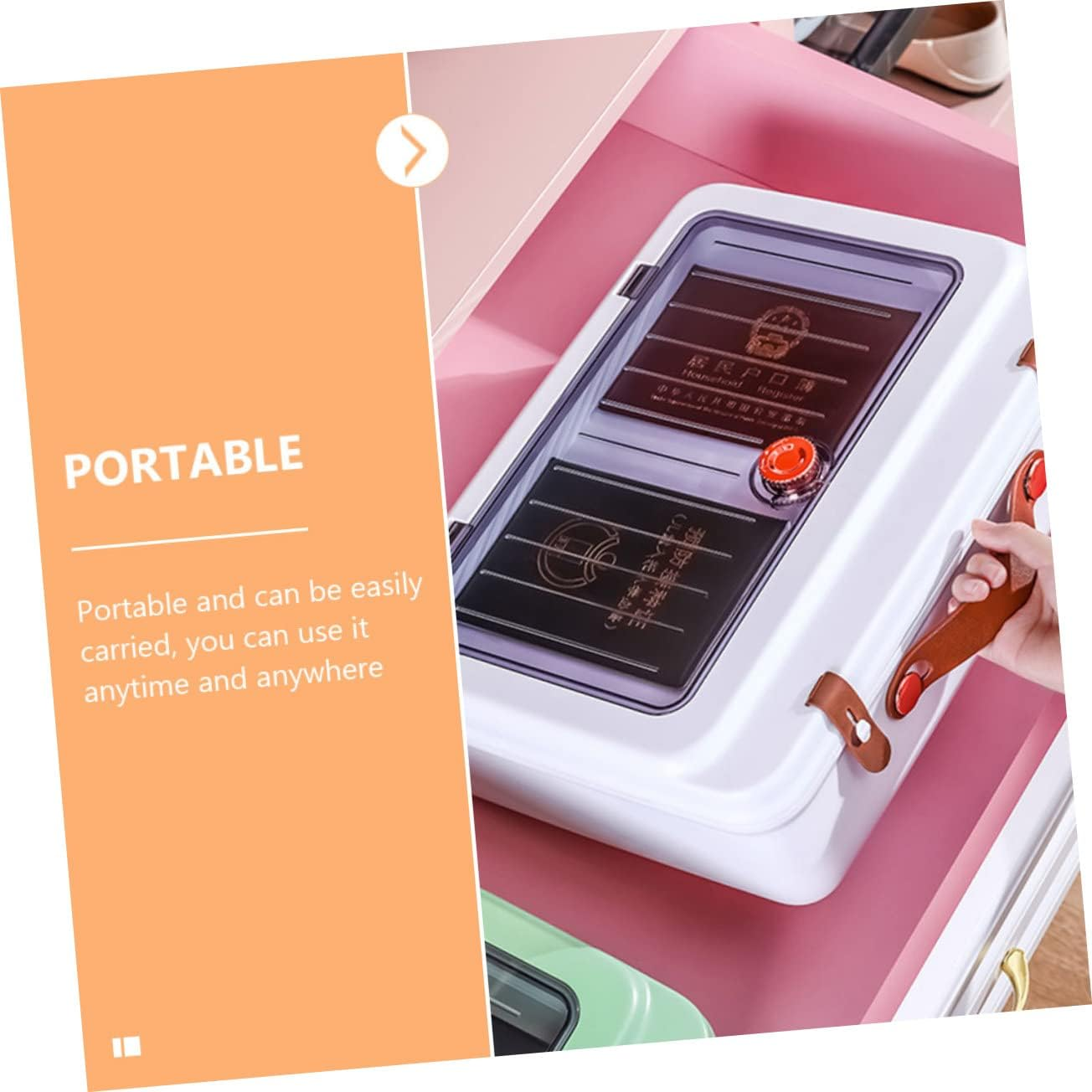 CAXUSD Id Storage Bag for Certificate and Document Box Multifunction File Case for Office Use Travel and Home Organization - Green image number 7