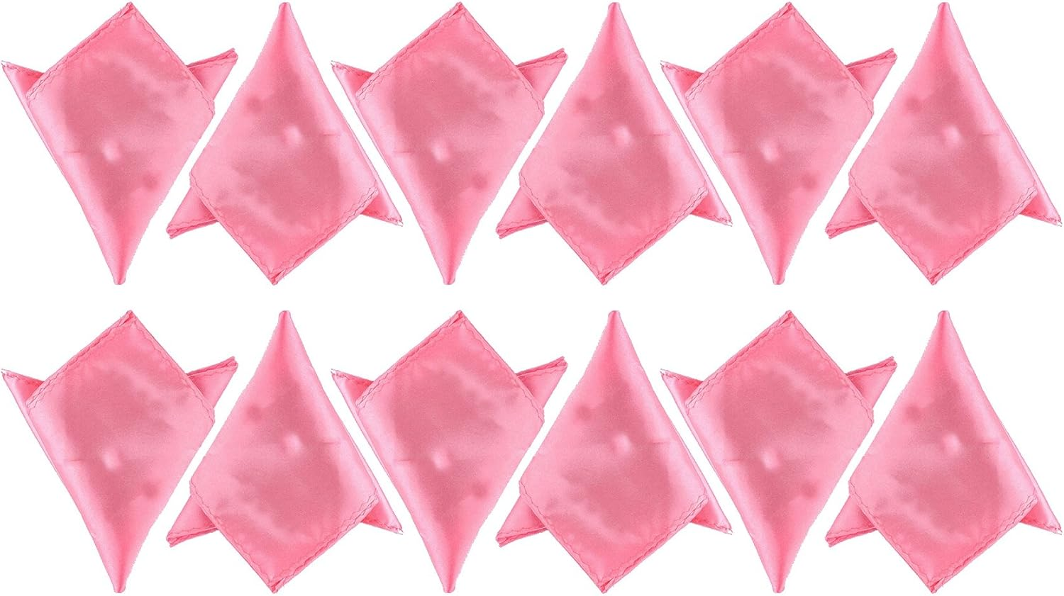 Boolavard Satin 1Pcs, 6Pcs or 12Pcs Pack Solid Plain Wedding Mens Pocket Square Office Suit Handkerchief Hanky