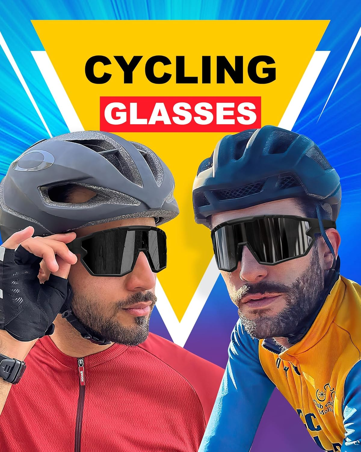 Cycling Glasses for Mens Polarised - Sports Sunglasses with UV400 Protection Outdoor Bicycle Motorbike Driving for Men Womens