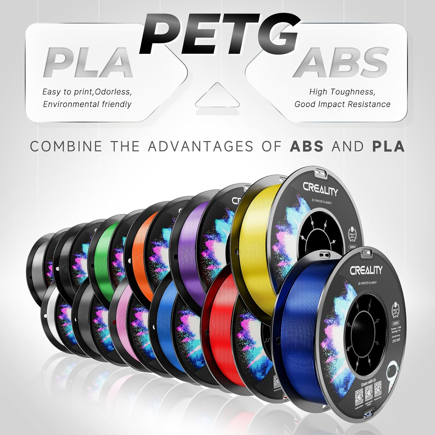 CREALITY PETG Filament 1.75Mm 3D Printer Filament, 2Kg (4.4Lb) Neatly Wound Spool, Dimensional Accuracy &plusmn;0.03Mm, 2024 Latest Batch, Fit for Most FDM 3D Printers, Black (2-Pack) image number 6