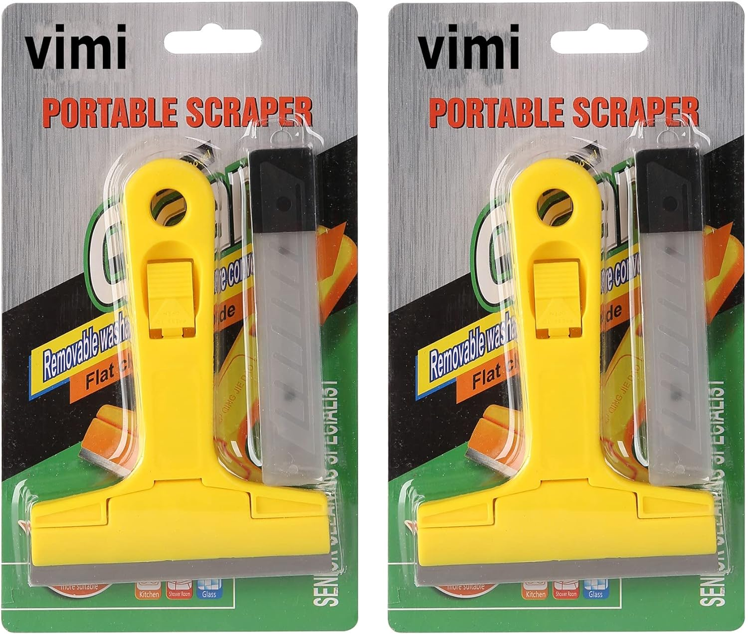 Glass Scraper Razor Blade,Paint Scraper,Window Scraper for Remover Tool Remove Surface Stains,Paint,Automotive Glass Film(2 Handle + 20 Pack Blades) image number 1