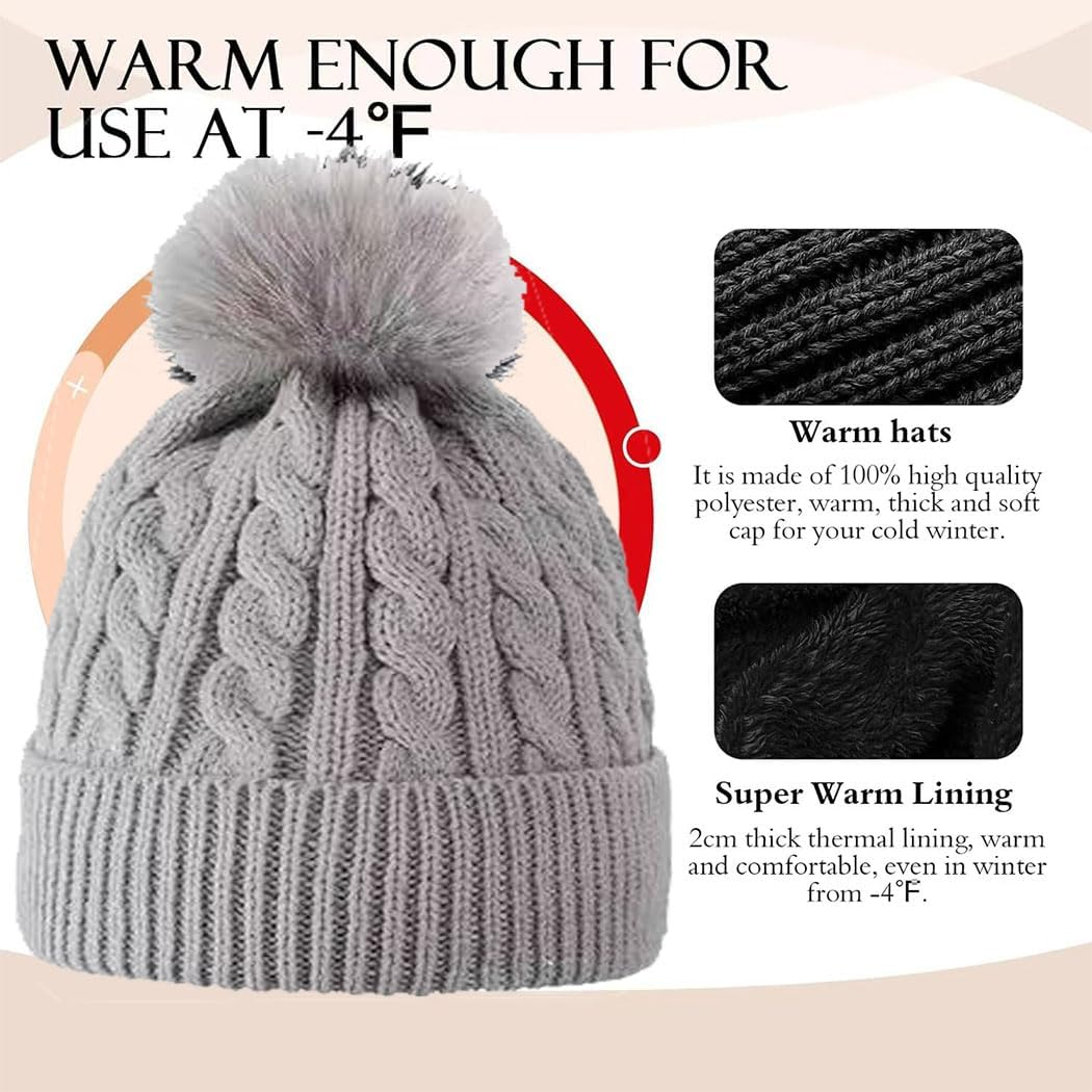 Idopick Winter Knit Beanie Hat for Men Women, Wool Knit Hat Soft Warm Beanie Cap Breathability & Elasticity Snow Cap Hat image number 4