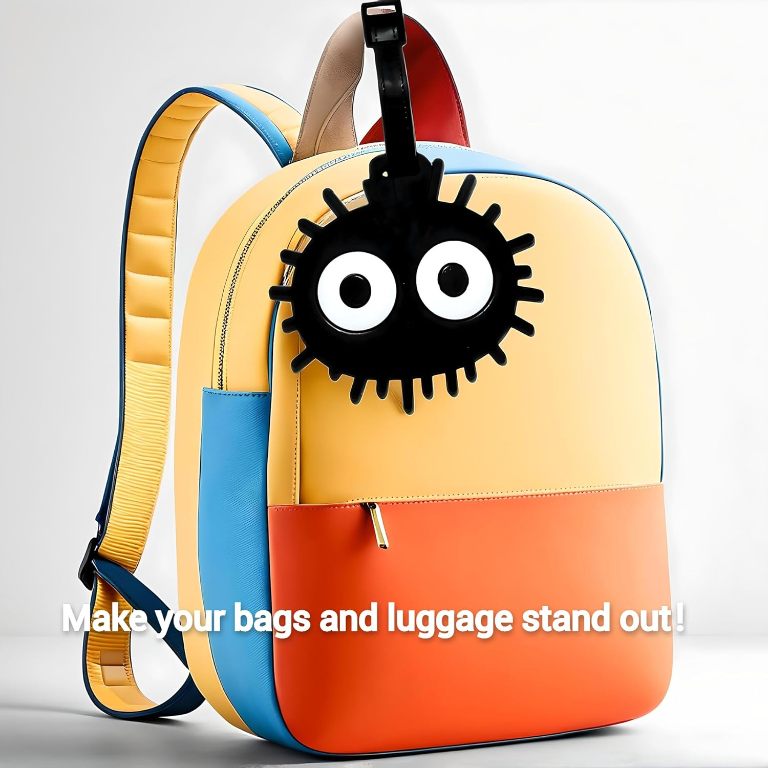 ANINIUCN Dust Bunny Silicone Luggage Tag &ndash; Cute Quirky ID Label for Suitcases, Backpacks & Travel Bags &ndash; Fun Travel Accessory for Teens & Adults - Cartoon Poop-A image number 3