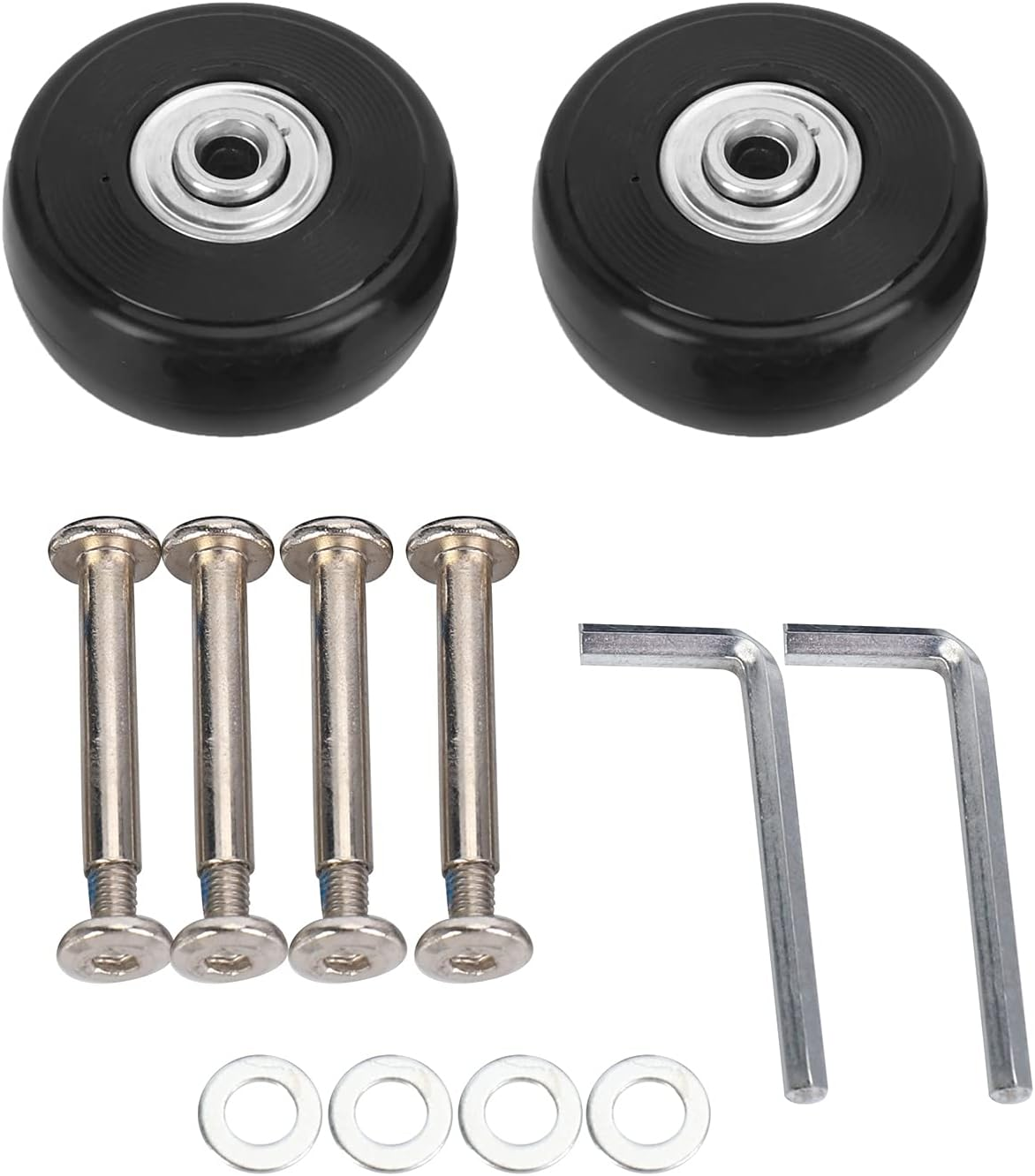 Suesacy 2 Sets of Luggage Suitcase Replacement Wheels Axles Deluxe Repair Tool 50 * 20 * 6.1 Mm