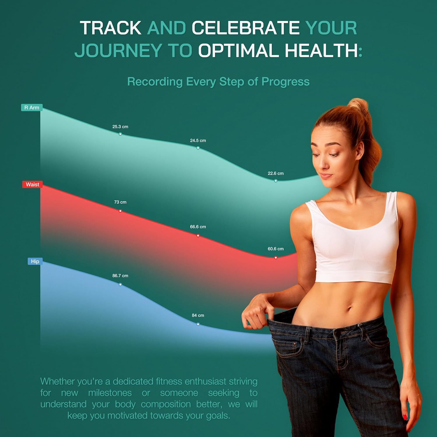 Smart Body Measuring Tape &ndash; Smart Tape Measure Body with App &ndash; 2 Measuring Modes & Units &ndash; Large LCD Display &ndash; User Friendly Design &ndash; Smart Tape Measure for Your Body Health & Fitness image number 6