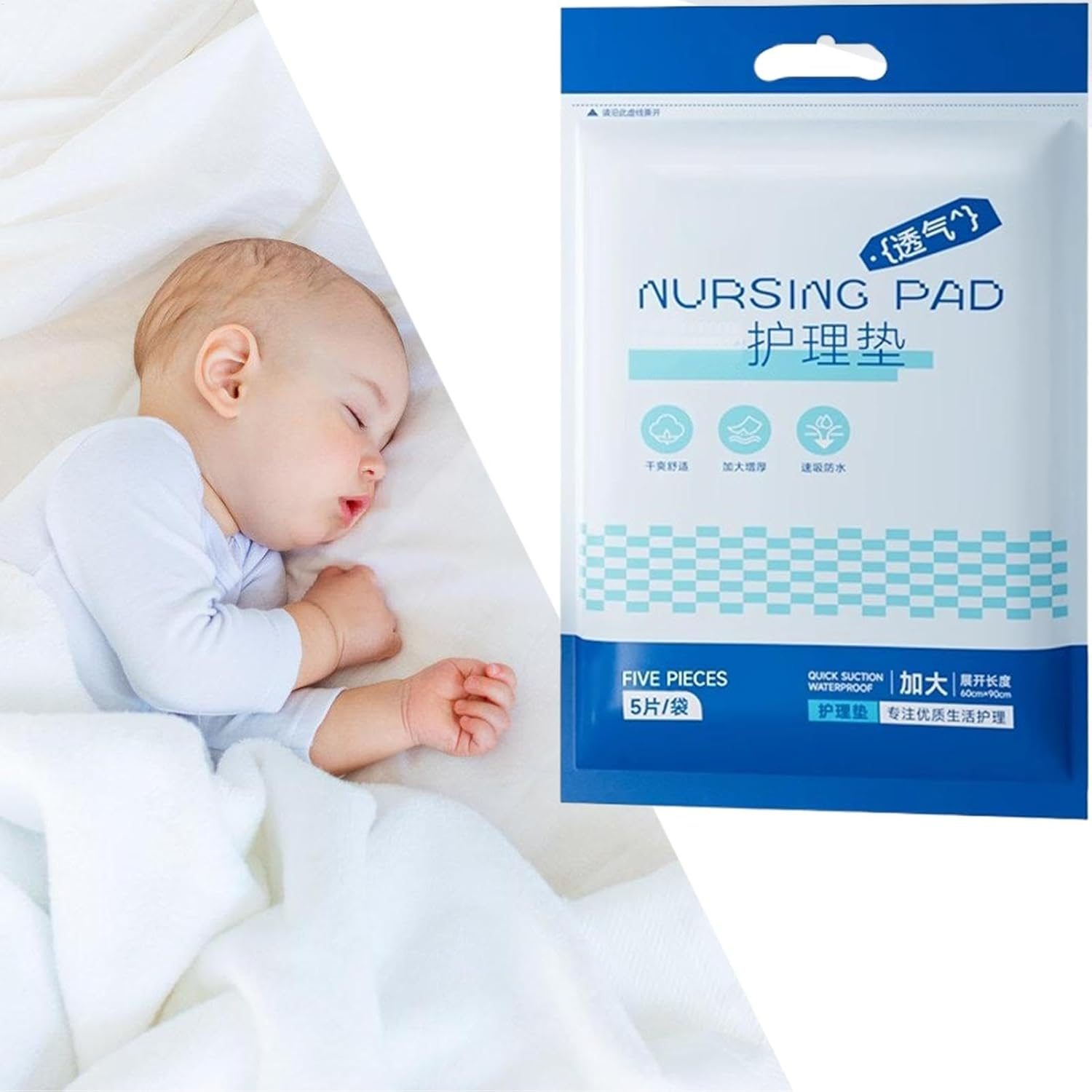 Baby Pads for Changing - Leakproof Diaper Underpads Quick Drying - Multi-Functional, Waterproof Changing Pad, Table Protector Mat for Nursing Pad, Sleep Mat image number 4