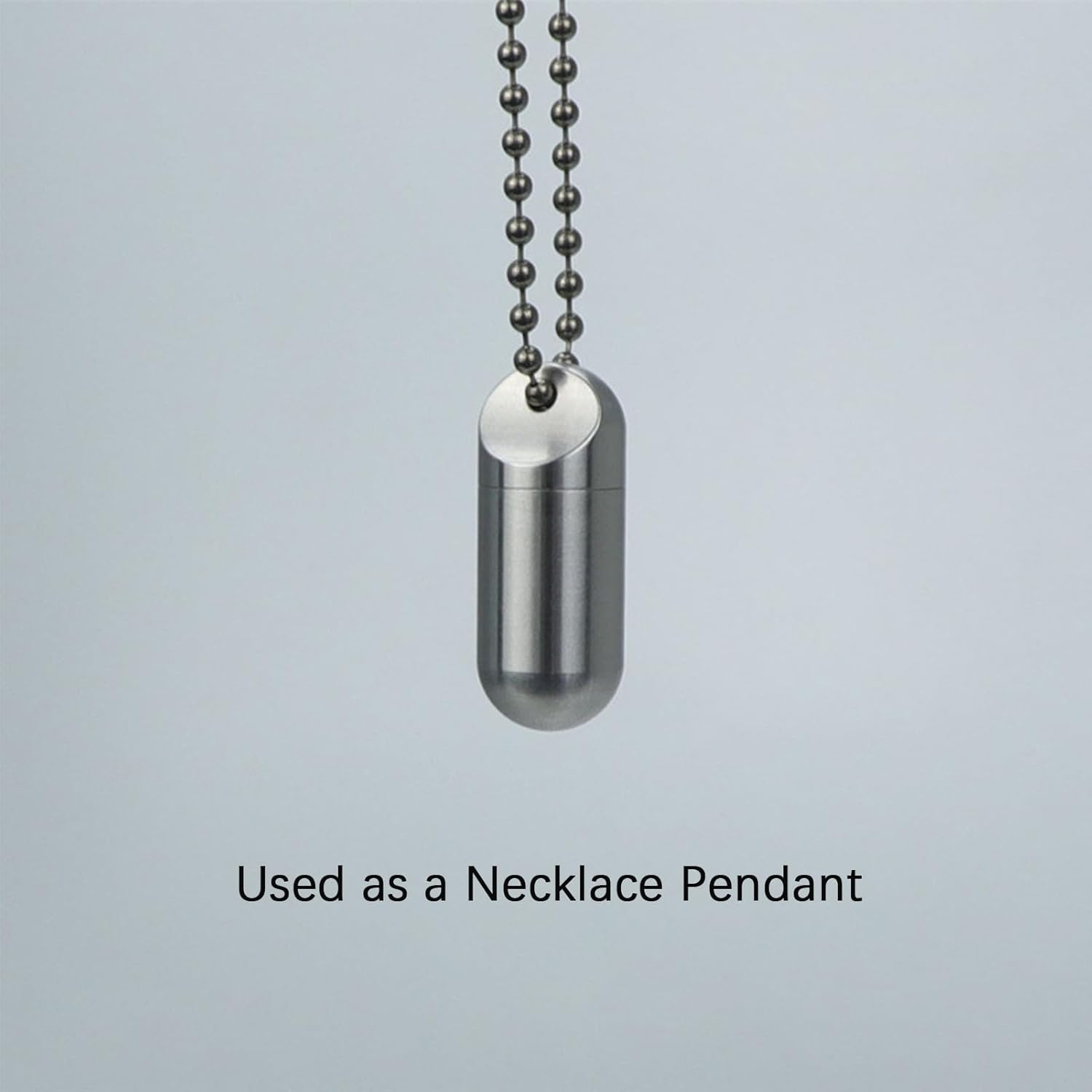 Small Keychain Pill Box, Pill Case for Travel Pocket Purse, Waterproof Pill Container Organiser with Keyring, Portable EDC Pill Holder for Outdoor/Daily/Emergency (Stainless Steel S) image number 3