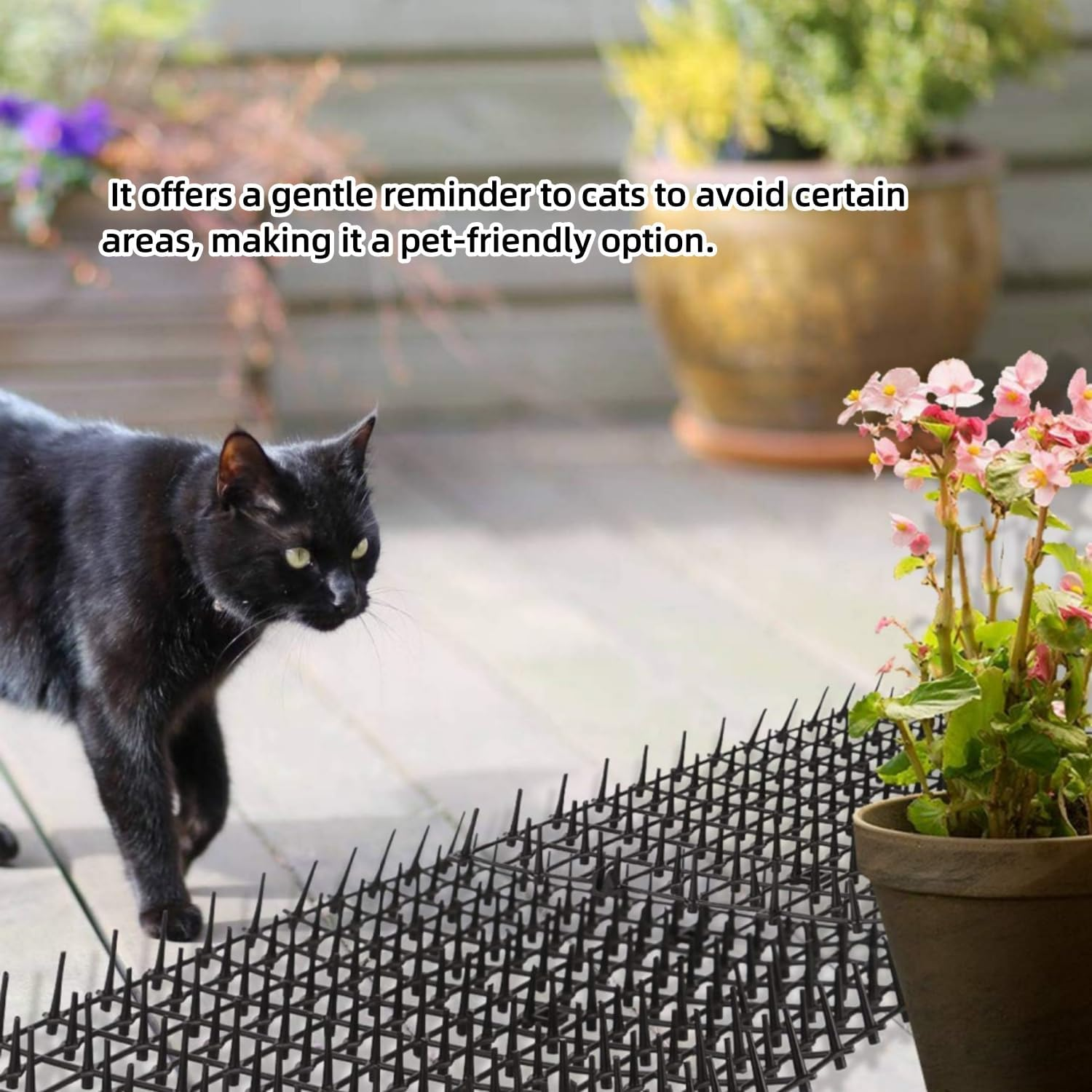 6.6 FT Cat Scat Mat with Spikes Black Cat Deterrent Mats Plastic Scat Mat for Cats Includes 8 U Nails image number 6