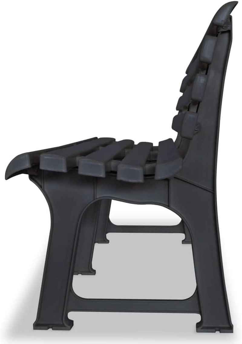 'Vidaxl Sturdy Plastic Garden Bench in Anthracite - Weather Resistant and Easy to Assemble - Perfect for Patios or Garden Spaces
