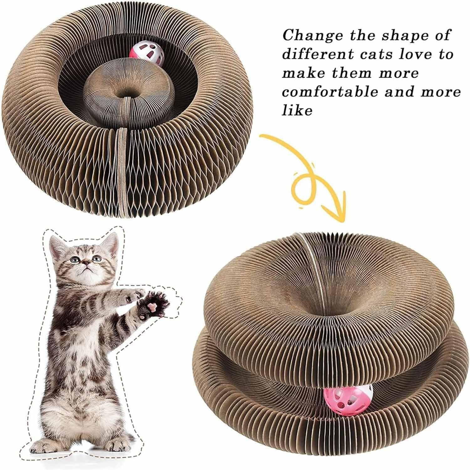 Boopz Ball for Cats, Boopz Ball Toy, Flexible Cat Scratcher, Foldable Cat Toy with Balls, Interactive Mental Physical Exercise for Cats (2Pcs) image number 5