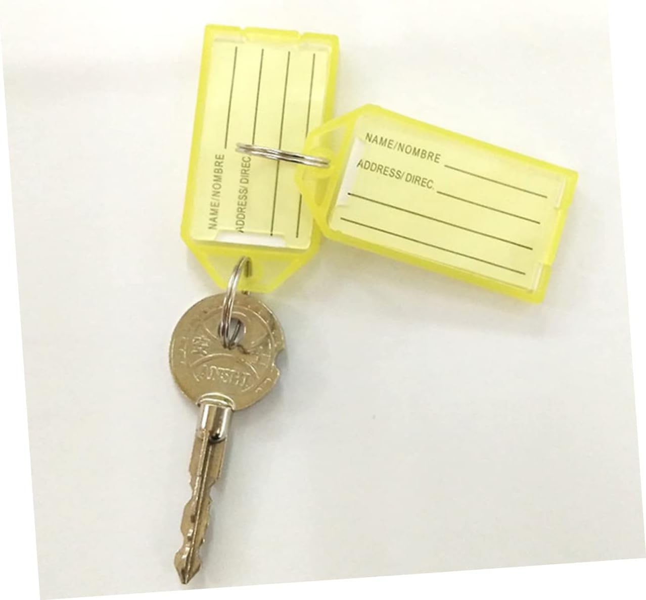 GRIRIW 40Pcs Luggage Label Keychain Plastic Key Tags Id Labels Hotel Luggage Tags image number 6