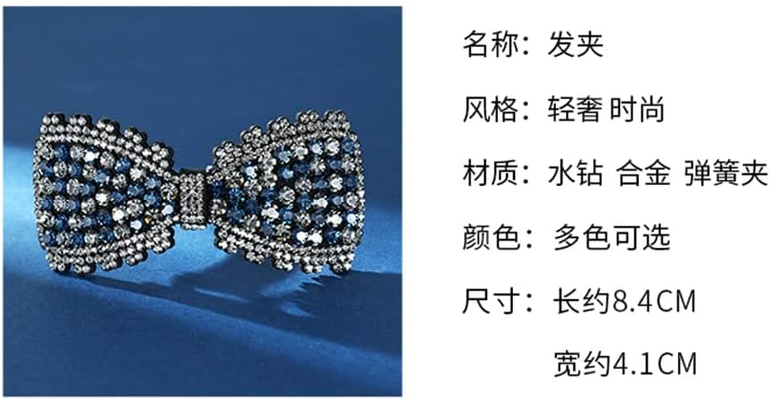 Alligator Clip,Headdress,Hair Clamp,Hairpins,Bow Knot Headwear Female Korean Rhinestone Hairpin Elegant Clip Headgear Top Clip Hairpin Hair Accessories (Color : A, Size : 8.4 * 4.1Cm) image number 3