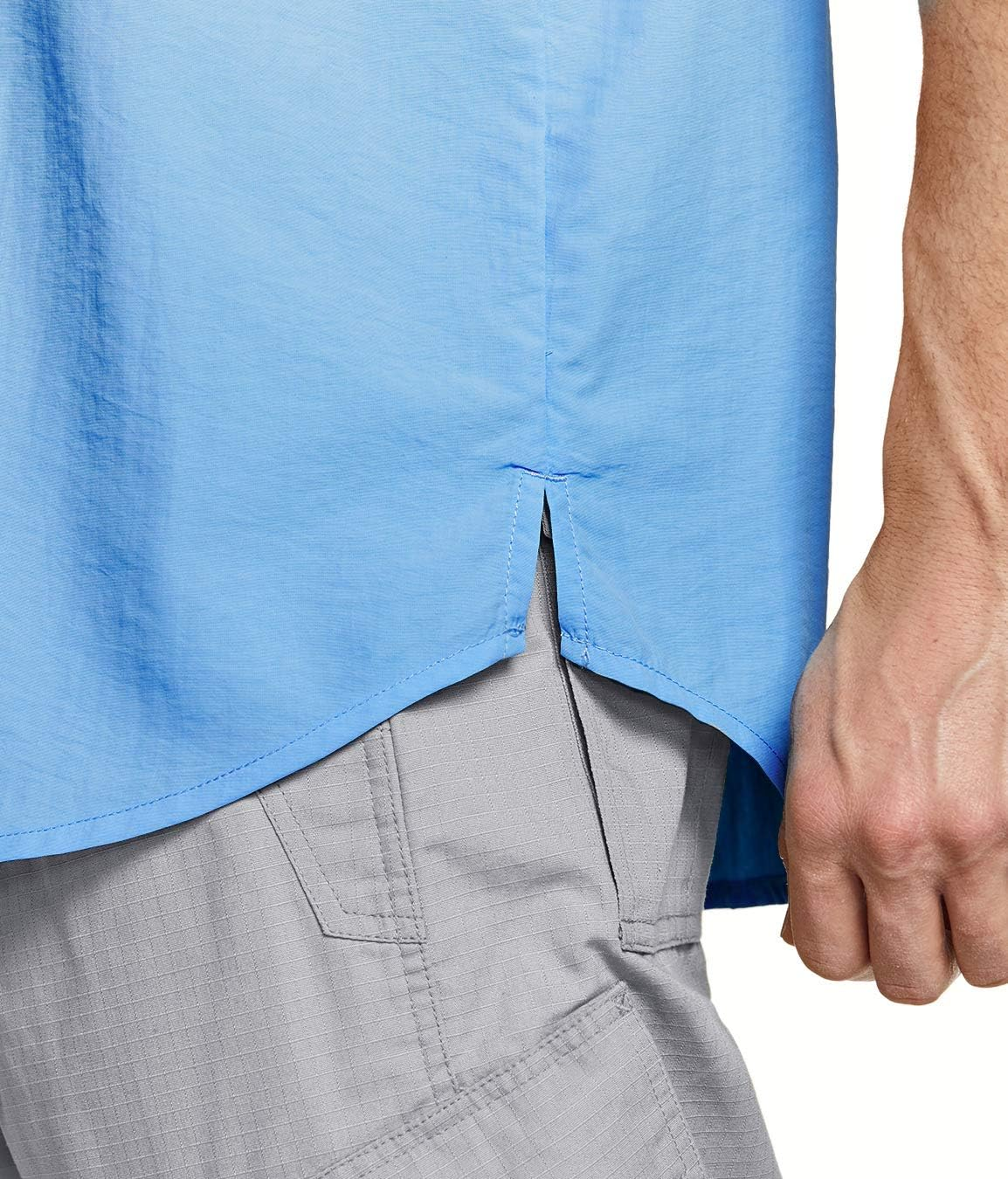 TSLA Men'S Performance Fishing Shirt, UPF 50+ Breathable Button down Shirts, Outdoor Recreation Short Sleeve Shirt image number 5