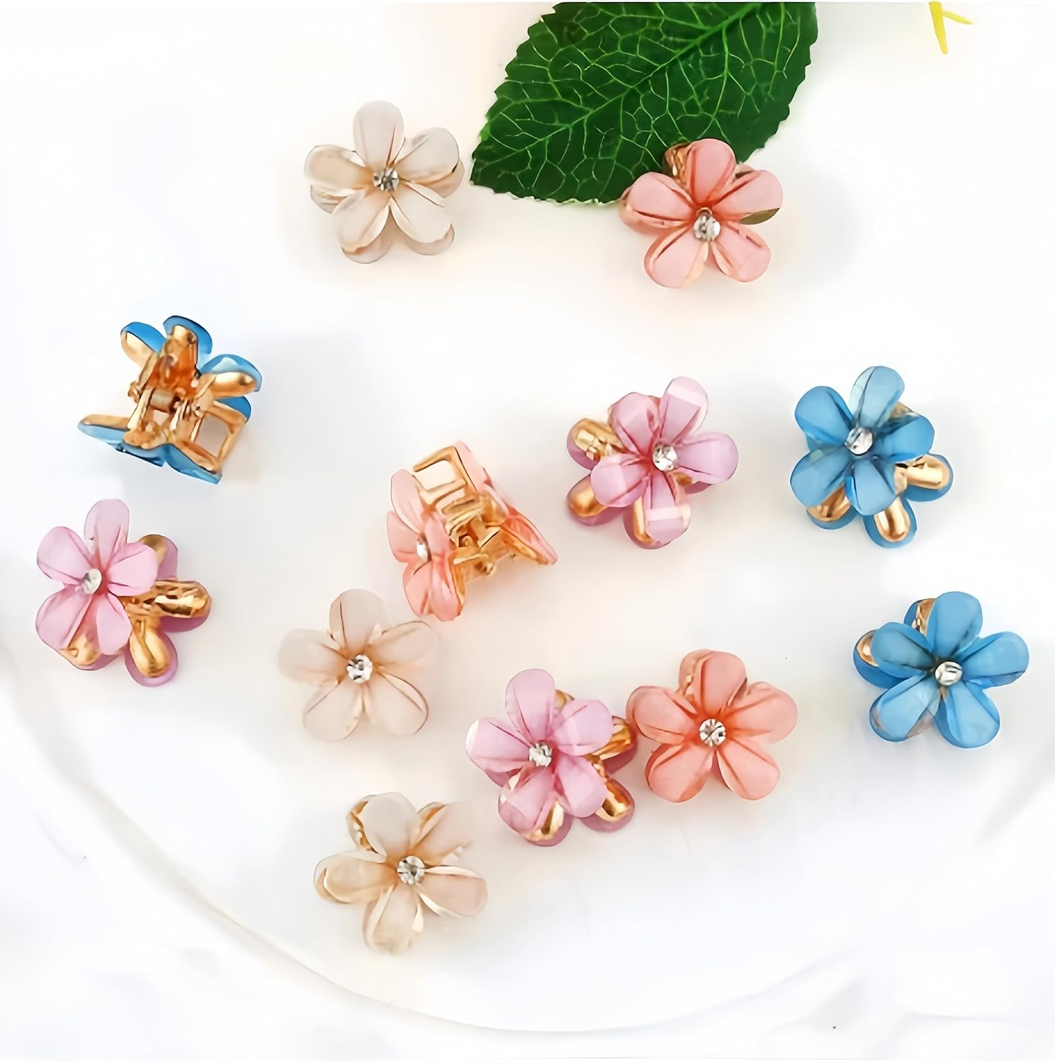 Mini Flower Hair Clips Multicolor Set of 16 image number 4