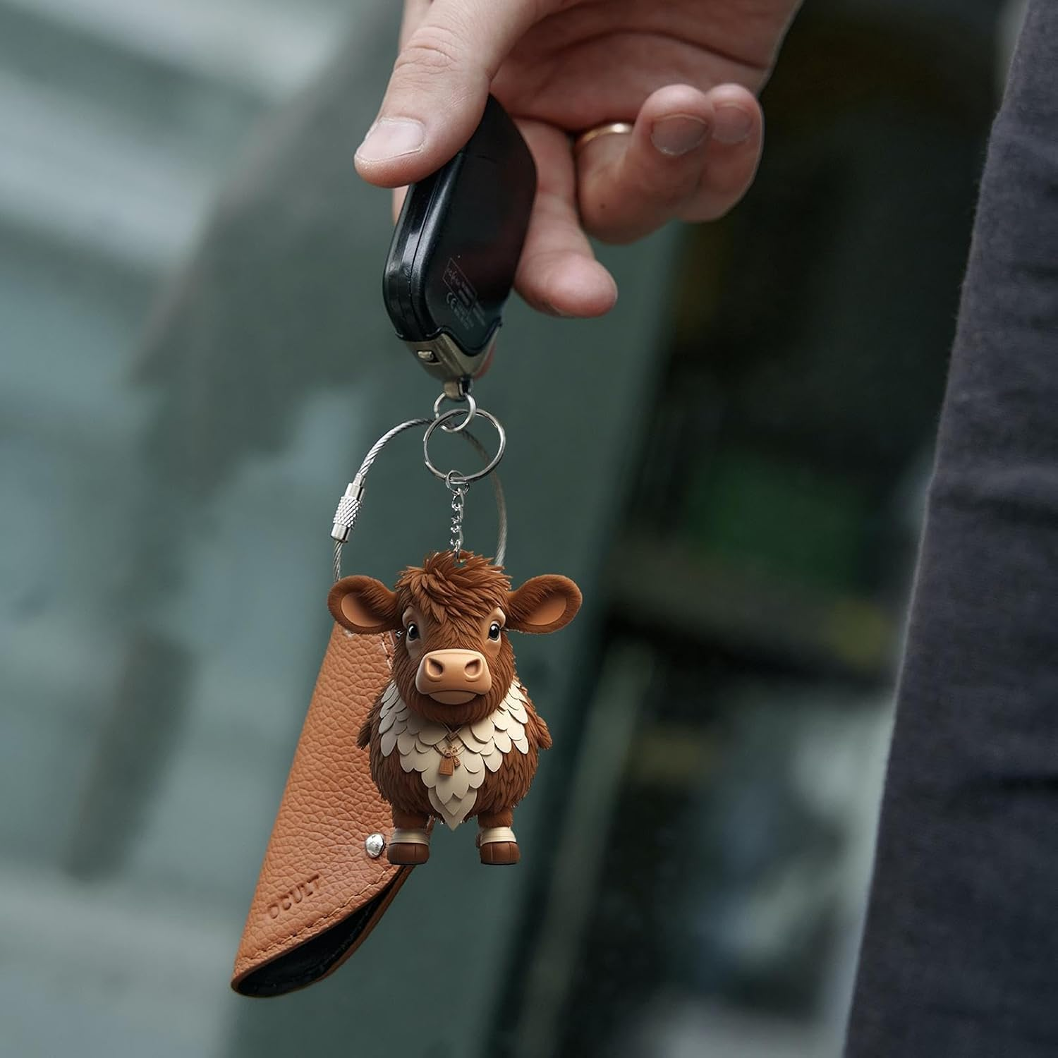 Highland Cow Keychain - Cattle Cartoon 2D, Acrylic Decorative Pendant, Colorful Keyring Accessory | School Bag Cell Phone Ornament, Wallet Decoration, Fun Personalized Gift Solution for Kids Adults image number 6