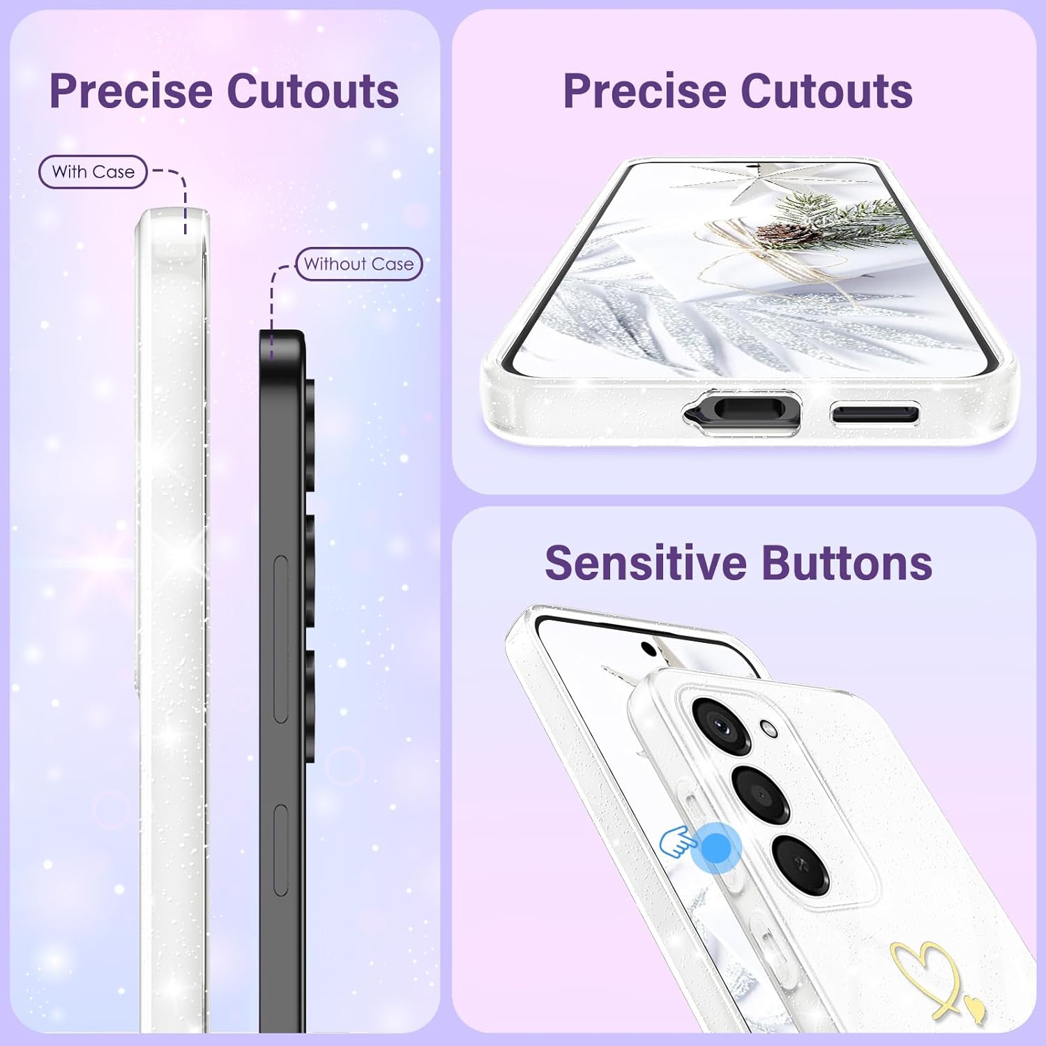 Case for Xiaomi Redmi 15 4G / 5G (EU Version) Glitter Love Silicone Soft TPU Protective Case Shockproof Protection Bumper Case Ultra Thin Scratch-Resistant Mobile Phone Case for Redmi 15 5G/4G image number 3