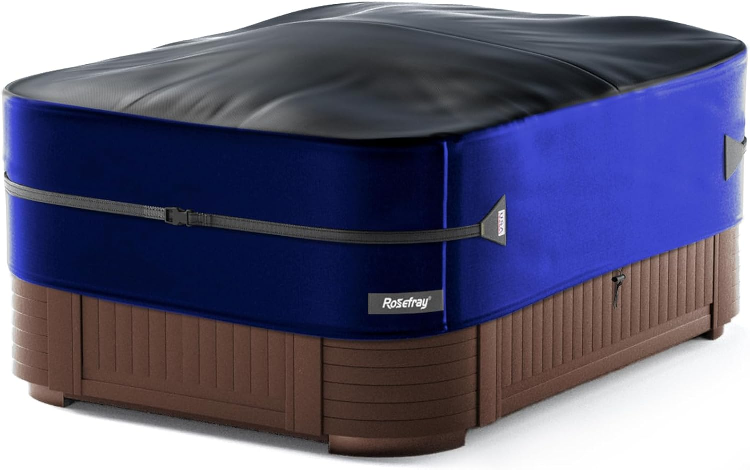 Rosefray 76"X 76" Waterproof Square Hot Tub Cover - 420D Heavy Duty Outdoor SPA Covers Windproof Black