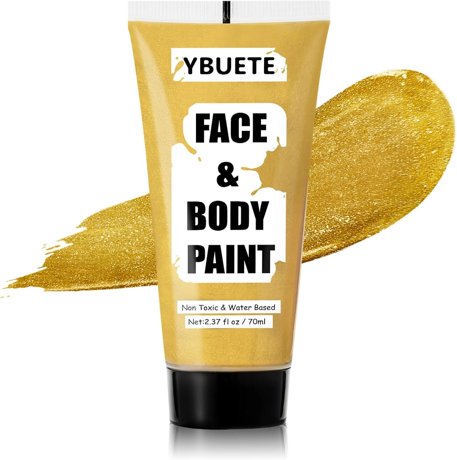 YBUETE Light Green Water Based Face Body Paint for St. Patrick&rsquo;S Day,2.37 OZ Large Tube Full Coverage Face Paint for Cosplay Monster Hulk Witch,Washable Green Body Painting Adult Halloween SFX Makeup