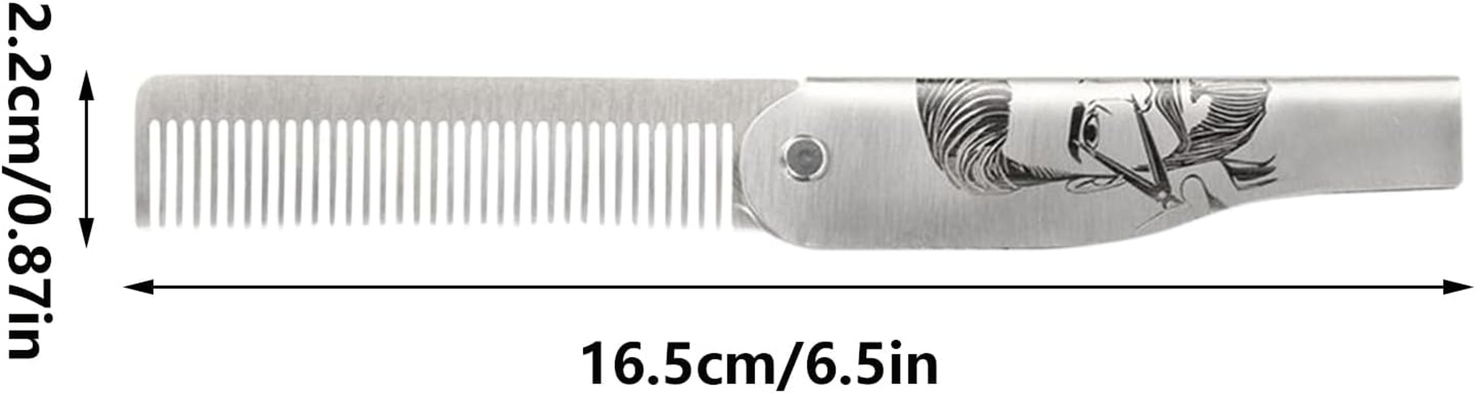 Folding Beard | Portable Pocket Combs | Mustache Brush | 201 Stainless Steel Foldable Grooming Brush | Compact Styling Tool for Men, Dad, Husband, Travel & Home Use - Silver image number 3