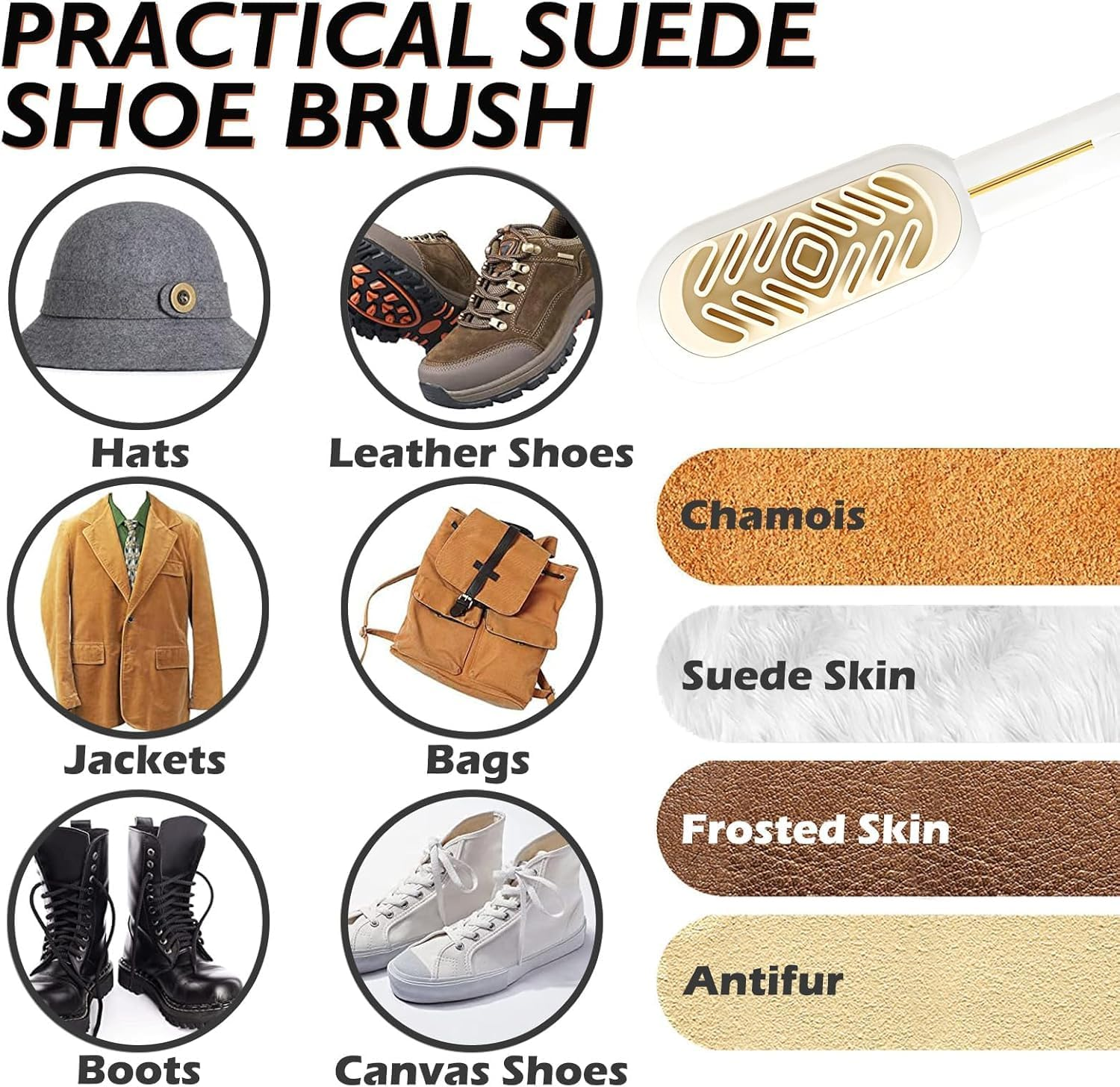 2 in 1 Scrub Suede Shoe Brush, 2-Sided Rubber Polish Eraser with Soft Bristle Brush for Suede Cleaner and Nubuck Brush, Portable Leather Shine Cleaning Brush for Boots Handbag Coat Pans Sofa Furniture image number 2