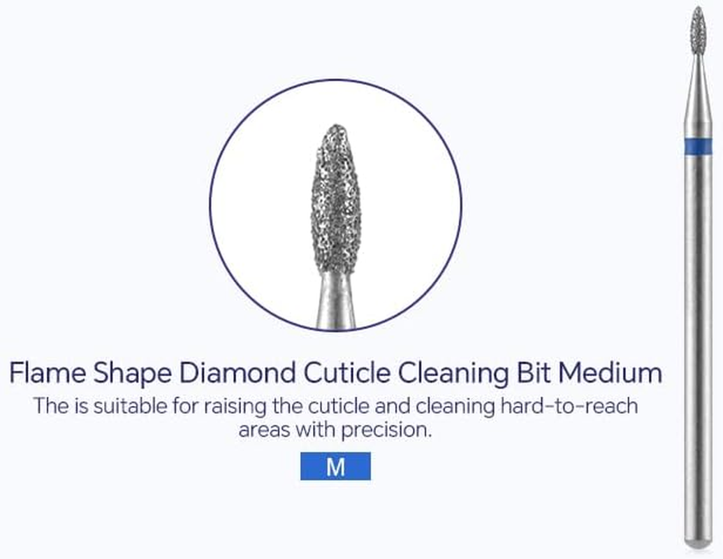 Siyuwuro 10Pcs Cuticle Nail Drill Bits Flame Shape 3/32'' Safety Carbide Nail Drill Bits Professional Manicure and Pedicure Drill Bits for Cuticle Dead Skin Nail Prep image number 2