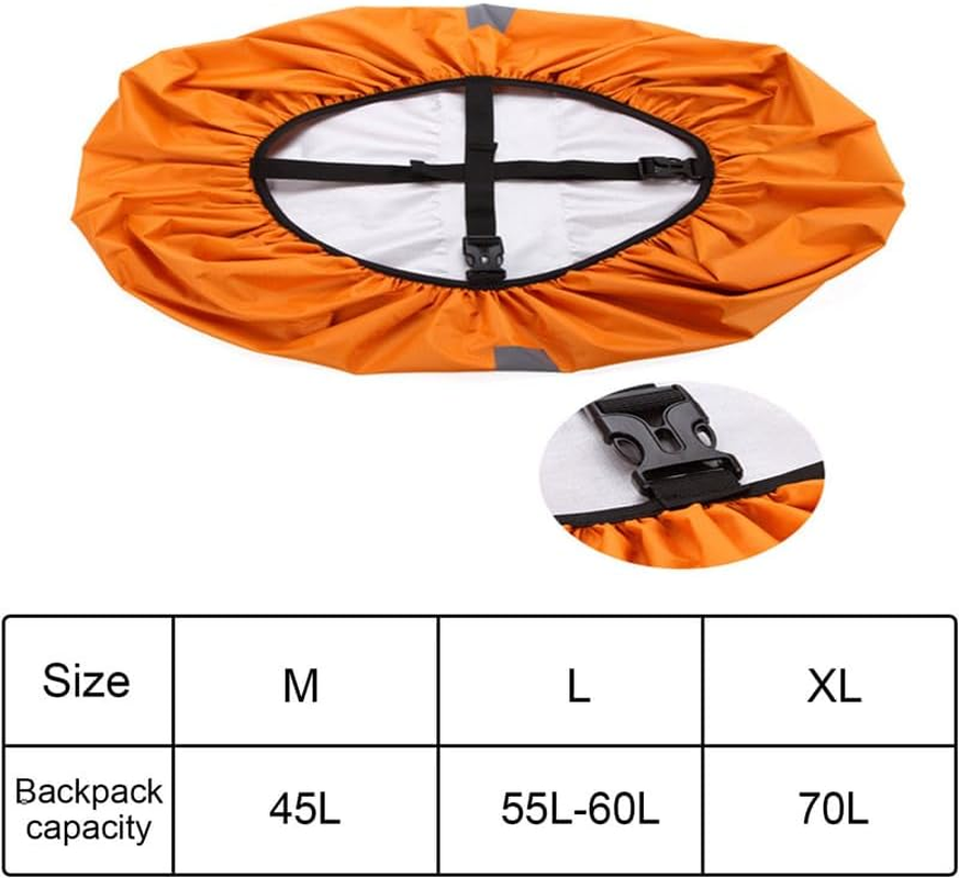 1 Pcs Backpack Oxford Cloth Reflective Rain Cover - Waterproof & Lightweight Pack Shield for Outdoor Adventures, Fits Most Backpacks, Rainproof Protective Guard for Travel, Hiking, Camping, Cycling image number 6