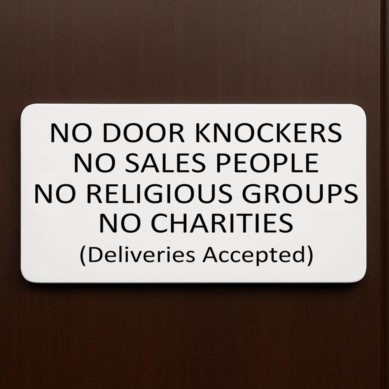 No Door Knockers Plaque,No Religious Groups, No Sales People Sign (Style1 (Black Text), with Self-Adhesive at Back) - Style1 (Black Text) image number 5