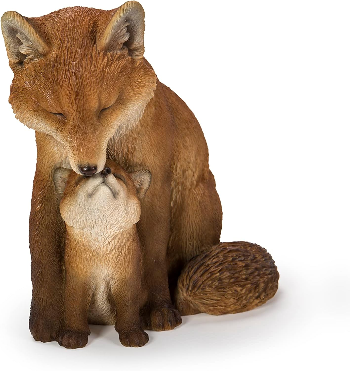 Hi-Line Gift Cuddling Mother and Baby Fox Garden Statue, Brown (87719-I) image number 6