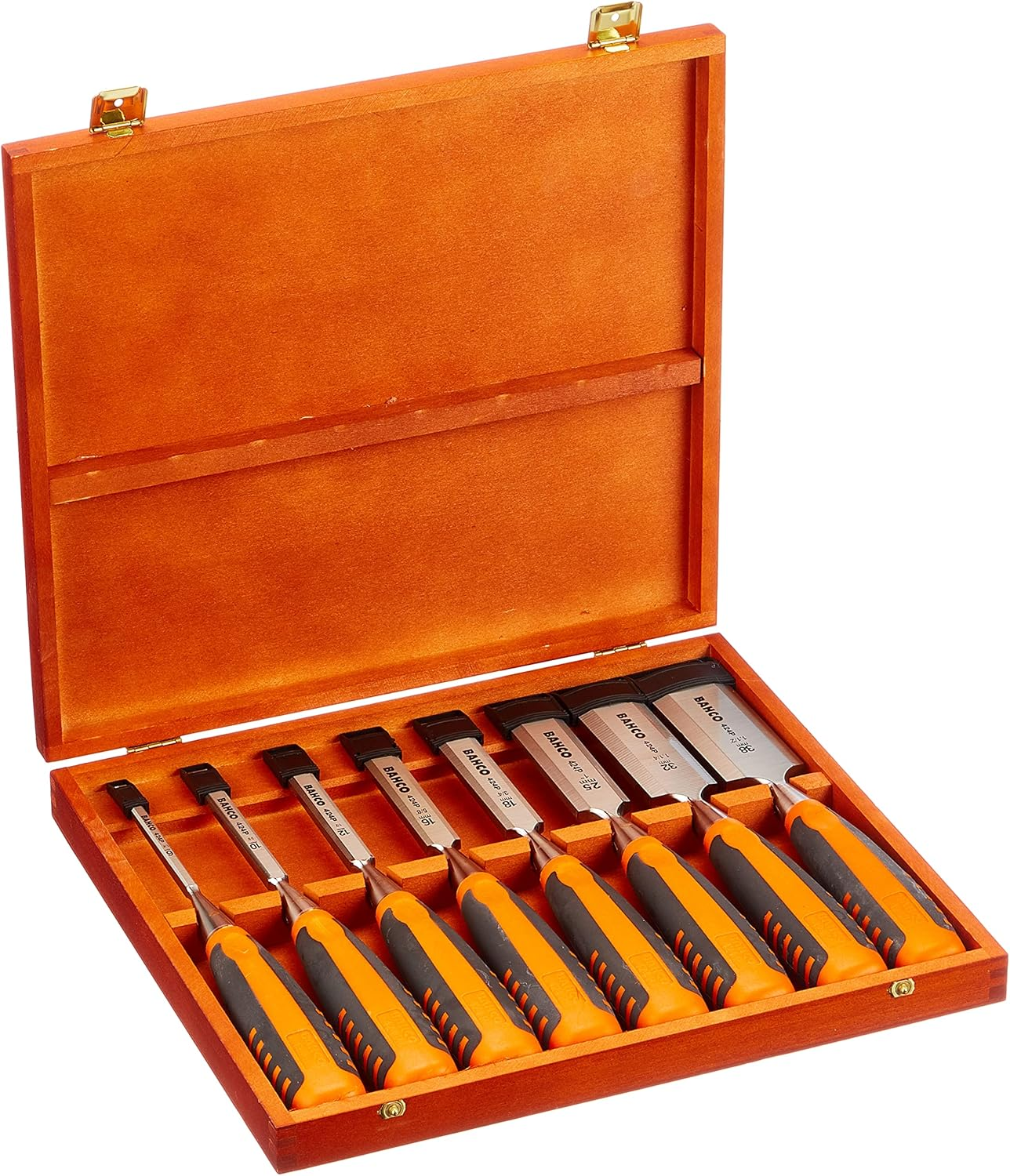 Bahco 424P-S6-EUR BH424P-S6-EUR Chisel in Wooden Box, Multi-Colour, 6/10/12/18/25/32 Mm, Set of 6 Pieces