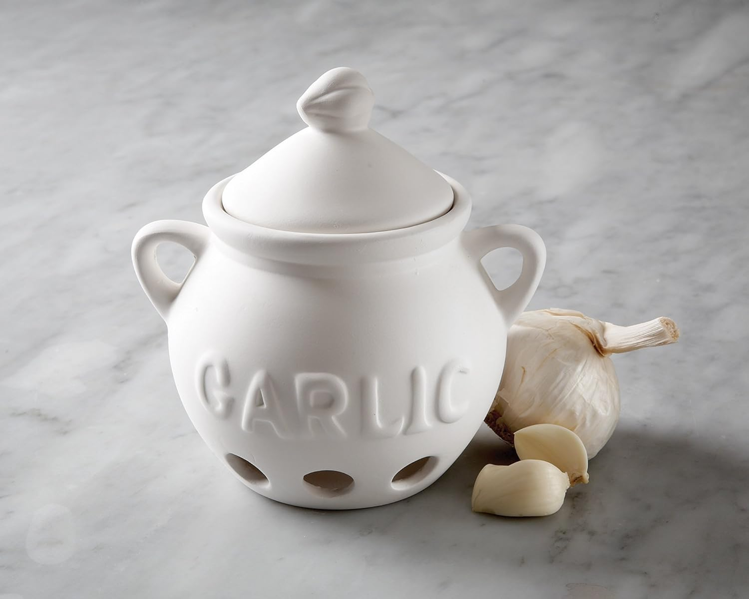 Fox Run 3971 Garlic Keeper, Ceramic, White image number 4