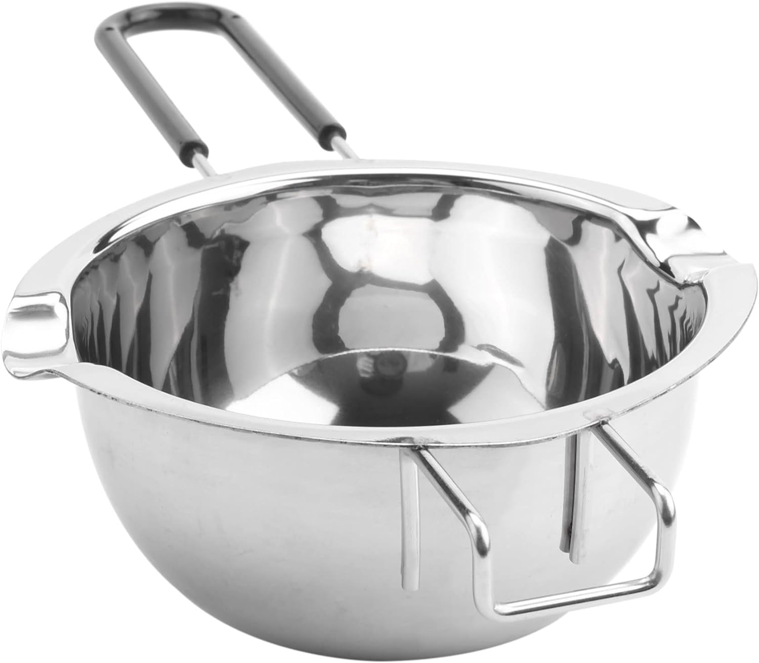 2-Pack Stainless Steel Double Boiler, Heat- Handle for Chocolate, Butter, Cheese, Caramel and Candy- Steel Melting Pot, 2 Cup Capacity, Universal Pad image number 1