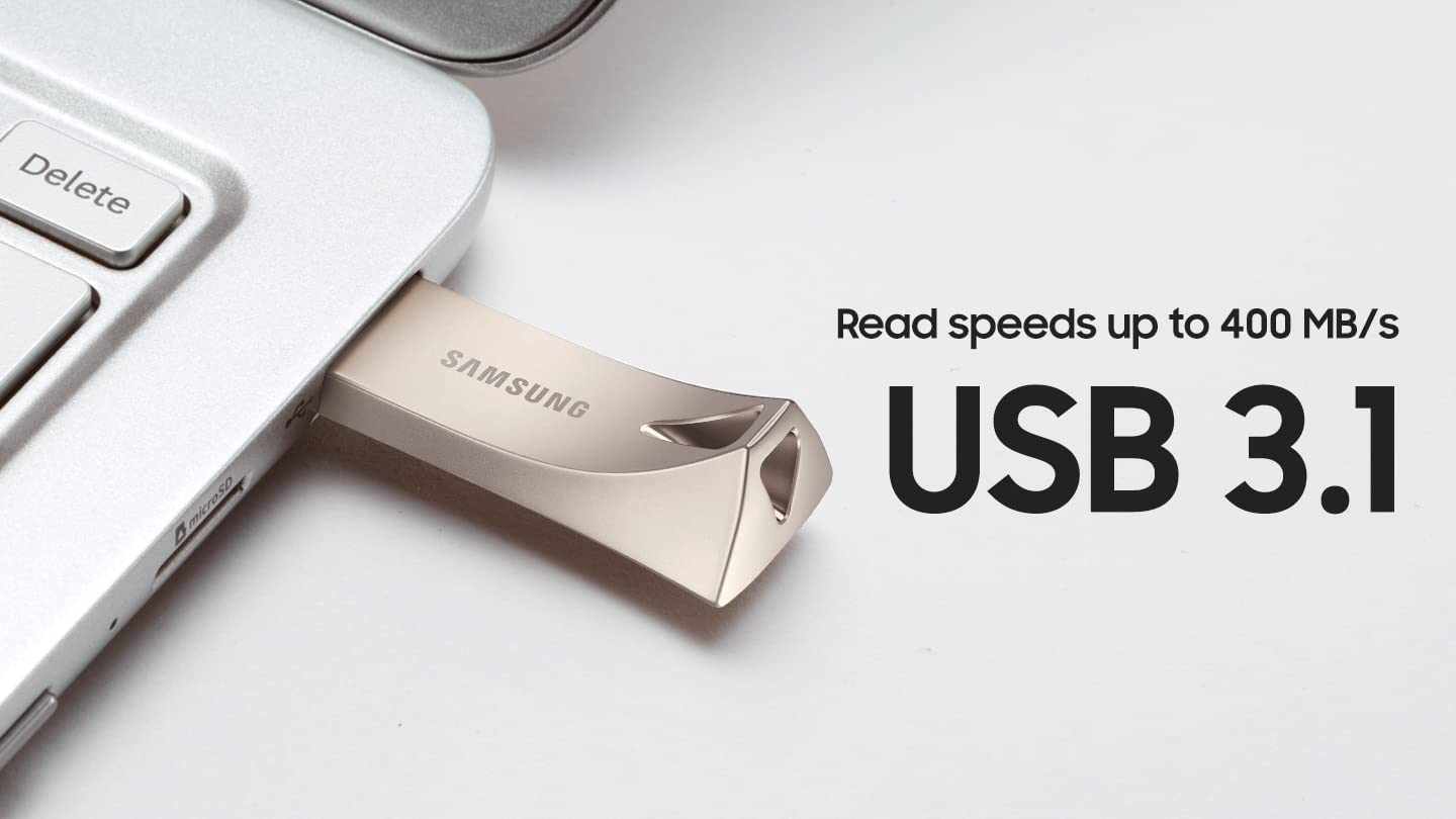 SAMSUNG BAR plus 256GB - 400Mb/S USB 3.1 Flash Drive Champagne Silver (MUF-256BE3/AM) image number 6