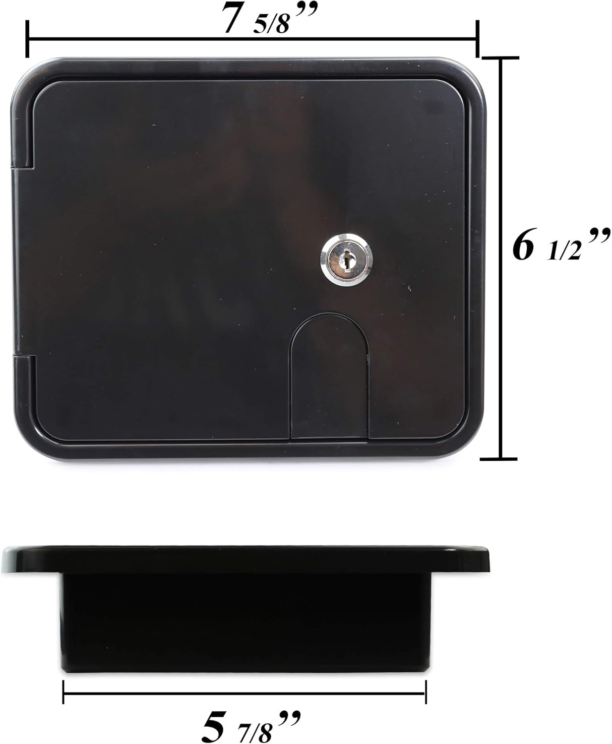 RV Camper Trailer Motorhome Power Cord Hatch Electrical Access Door (Black-1802Mb)