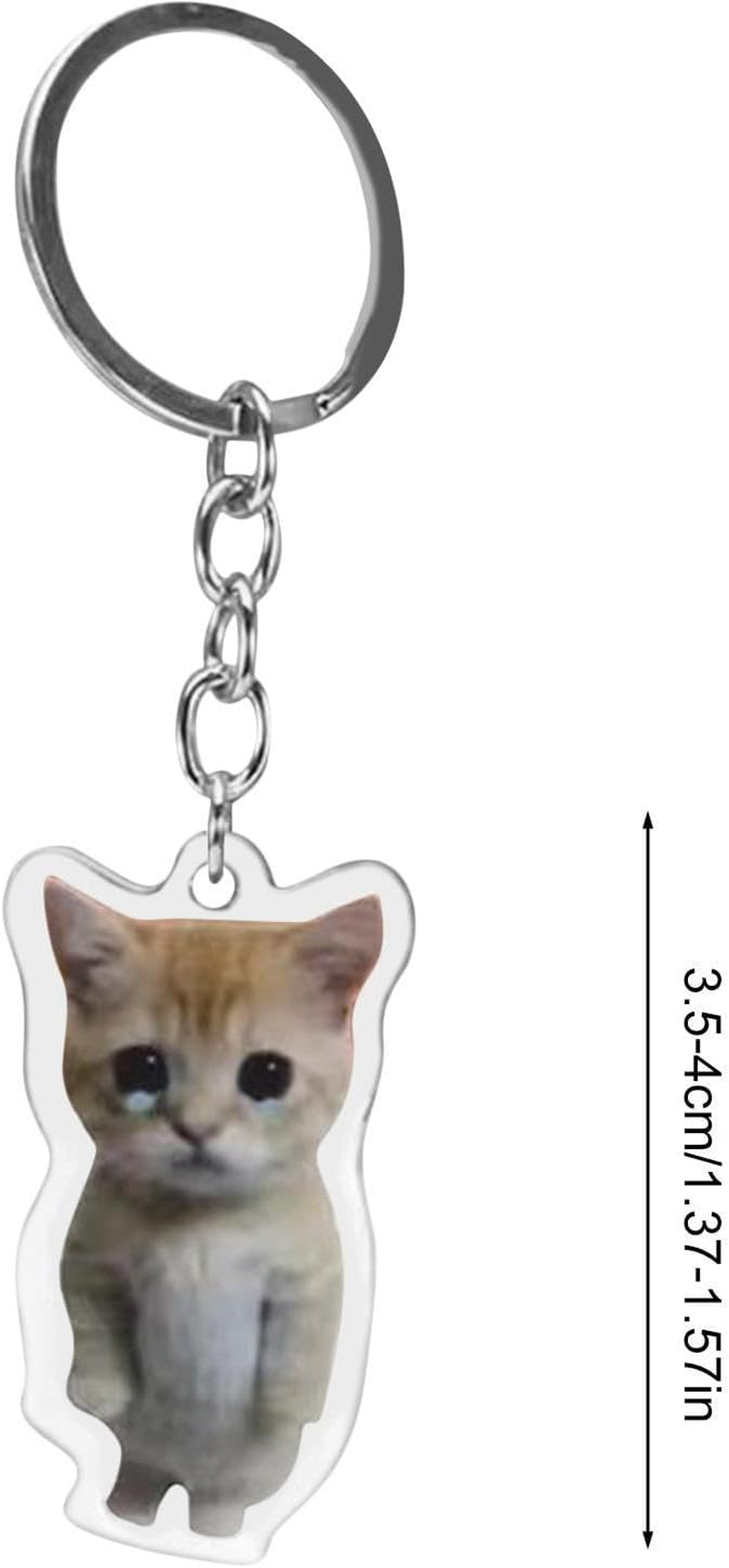 Nybhyjka Banana Keychain,Cute Crying Sounds Making Key Tags - 2D Acrylic Key Chain Pendant for Backpacks Purse Wallet School Bags Kids Adults - Crying Banana Cat 3.5Cm Key Chain image number 2