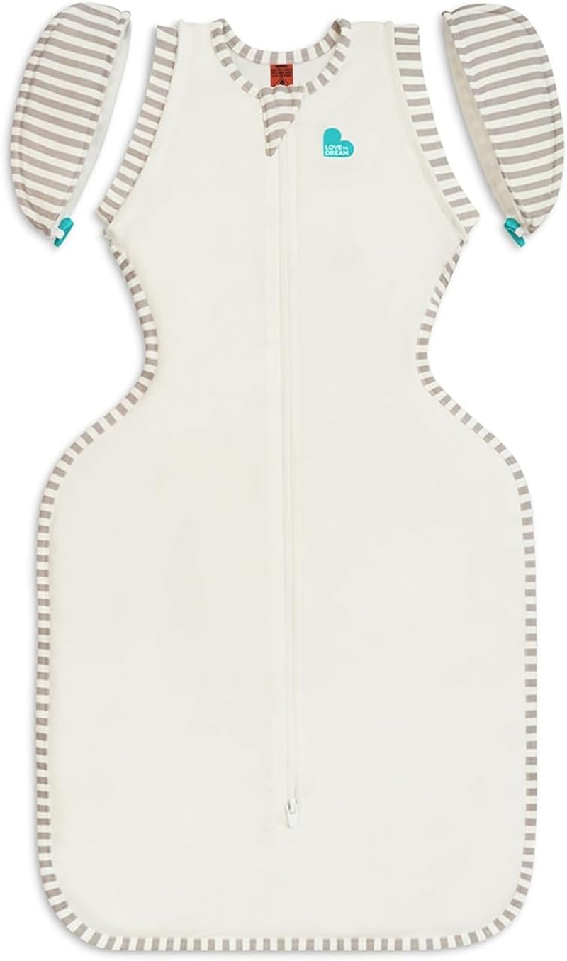 Love to Dream Transition Bag 1.0T Organic Cotton, Medium (6-8.5Kg) Stage 2, Ideal for Moderate Room Temperatures (20-24&deg;C), Soft & Comfortable, Plain, Cream