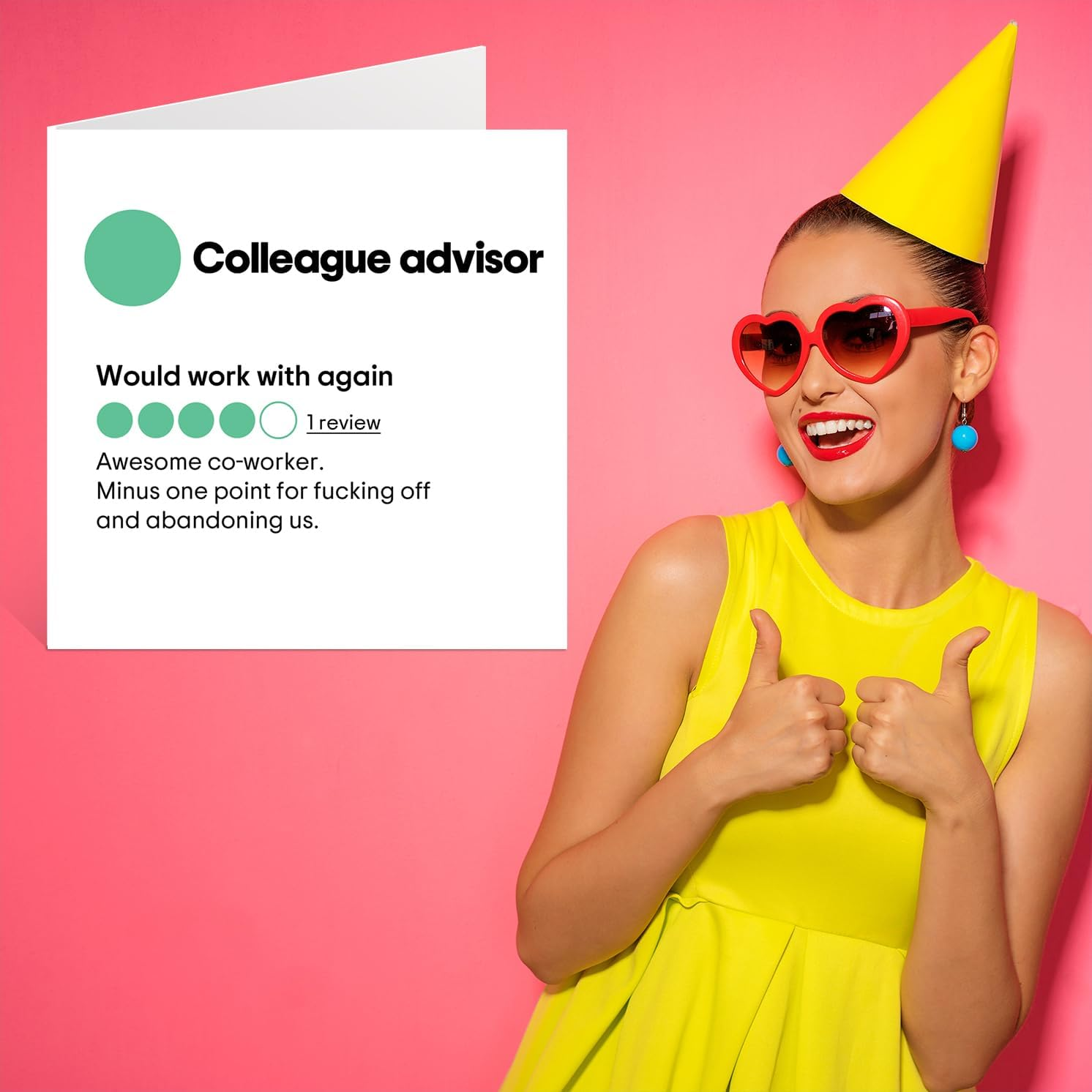 Leaving Card for Colleagues Women Men - Colleague Advisor - Good Luck in Your New Job Card, 145Mm Sorry Your Leaving Funny Congratulations Greeting Cards