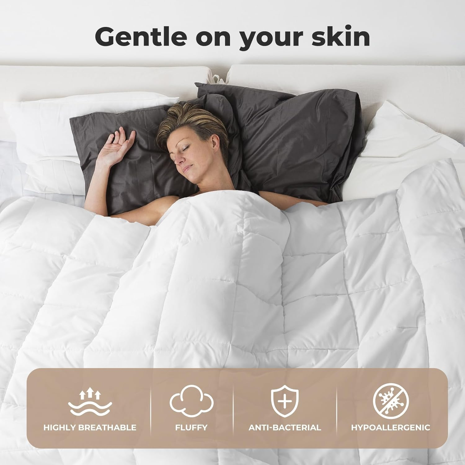 Dreamz 200GSM Recycled Fiber Quilt Microfiber Summer Bedding Quilts Throw Blanket Doona, Recycled Fiber Filling, Soft Cover, Machine Washable, for Sleeping,Breathable(King Single) image number 3