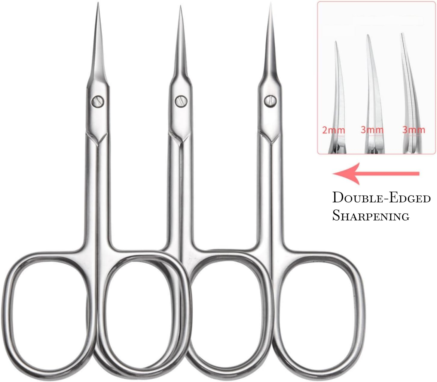 Suytvenxau Premium Manicure Scissors, Stainless Steel Cuticle Scissors & Eyebrow Scissors with Double-Sharpened Curved Blade, Multi-Purpose Eyebrow Kit for Nails, Eyelashes, Dry Skin, 3.76In (9.55Cm) image number 6