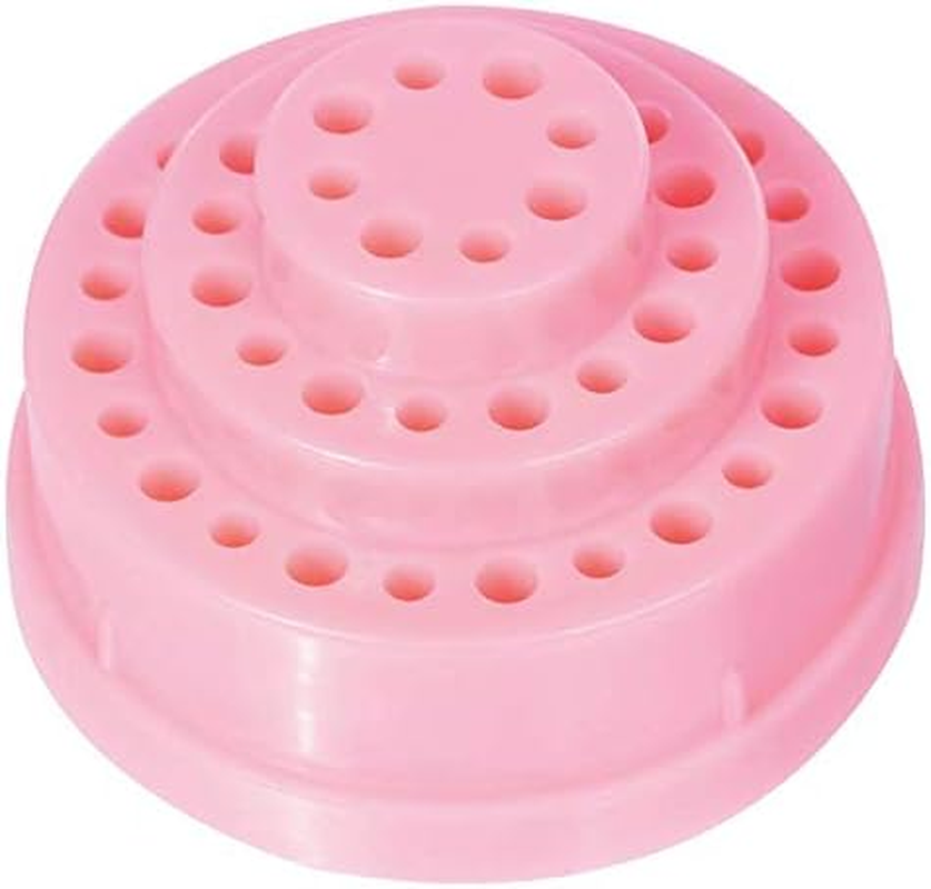 KDDOM 48 Holes Nail Drill Holder Nail Art Plastic Drill Stand Professional Nail Printer Shell Holder Nail Tools (Pink) image number 1