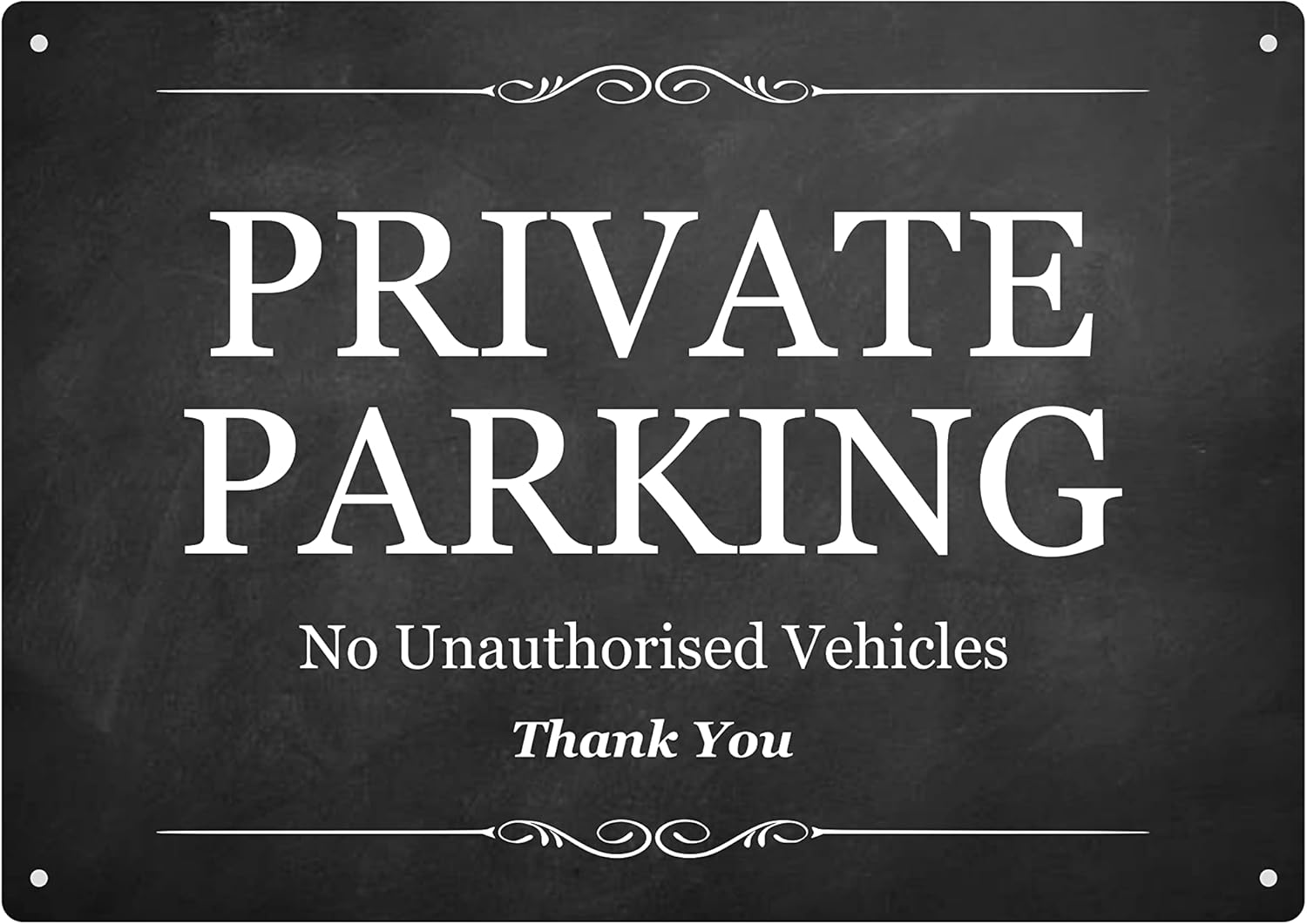 Private Parking - No Unauthorised Vehicles, Residential Car Park / Staff Car Parking Bays, Sign / Notice, A4 Size, Exterior Use Sign (Black)