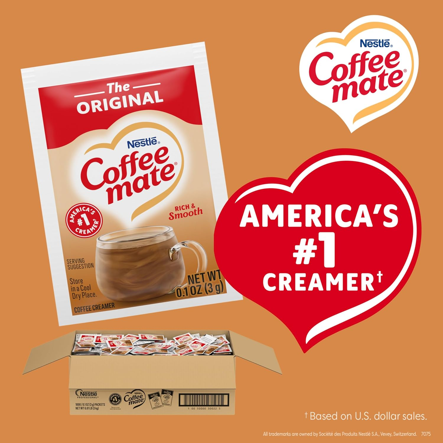 Nestle Coffee-Mate Coffee Creamer, Original Powdered Packets, 3G , 50-Count Boxes (Pack of 20) image number 6