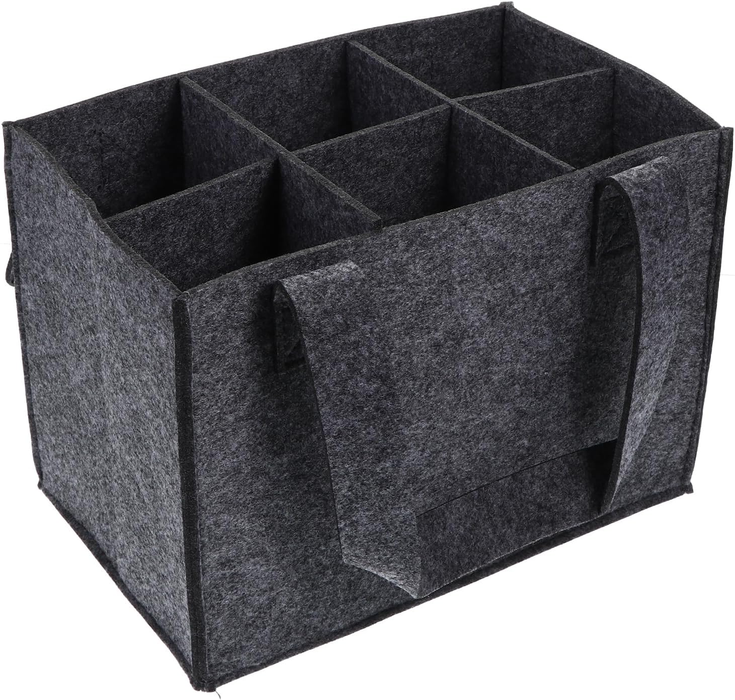 Cabilock Canvas Tote Bottle Tote Wine Bottle Bag 6- Slot Felt Wine Carrier Tote Beverage Holder with Handle for Wedding Birthday Dinner Party Favors (Grey) Wine Bag Wine Bags