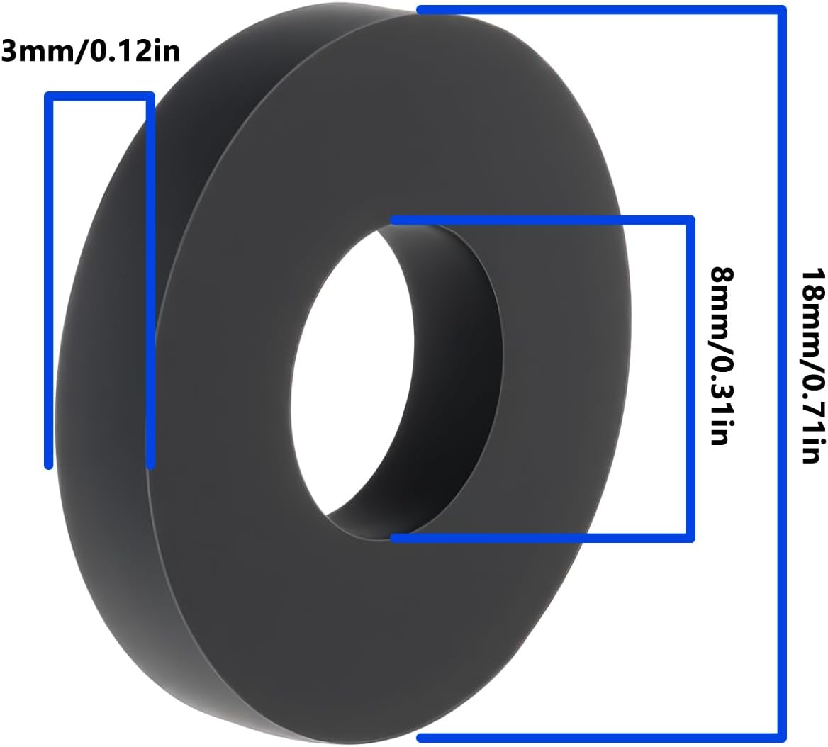 Create Idea 4PCS Cassette Tape Recorder Idler Wheel Rubber 18X8X3Mm Compatible with Pioneer CT-737 MKII Cassette Tape Deck image number 6