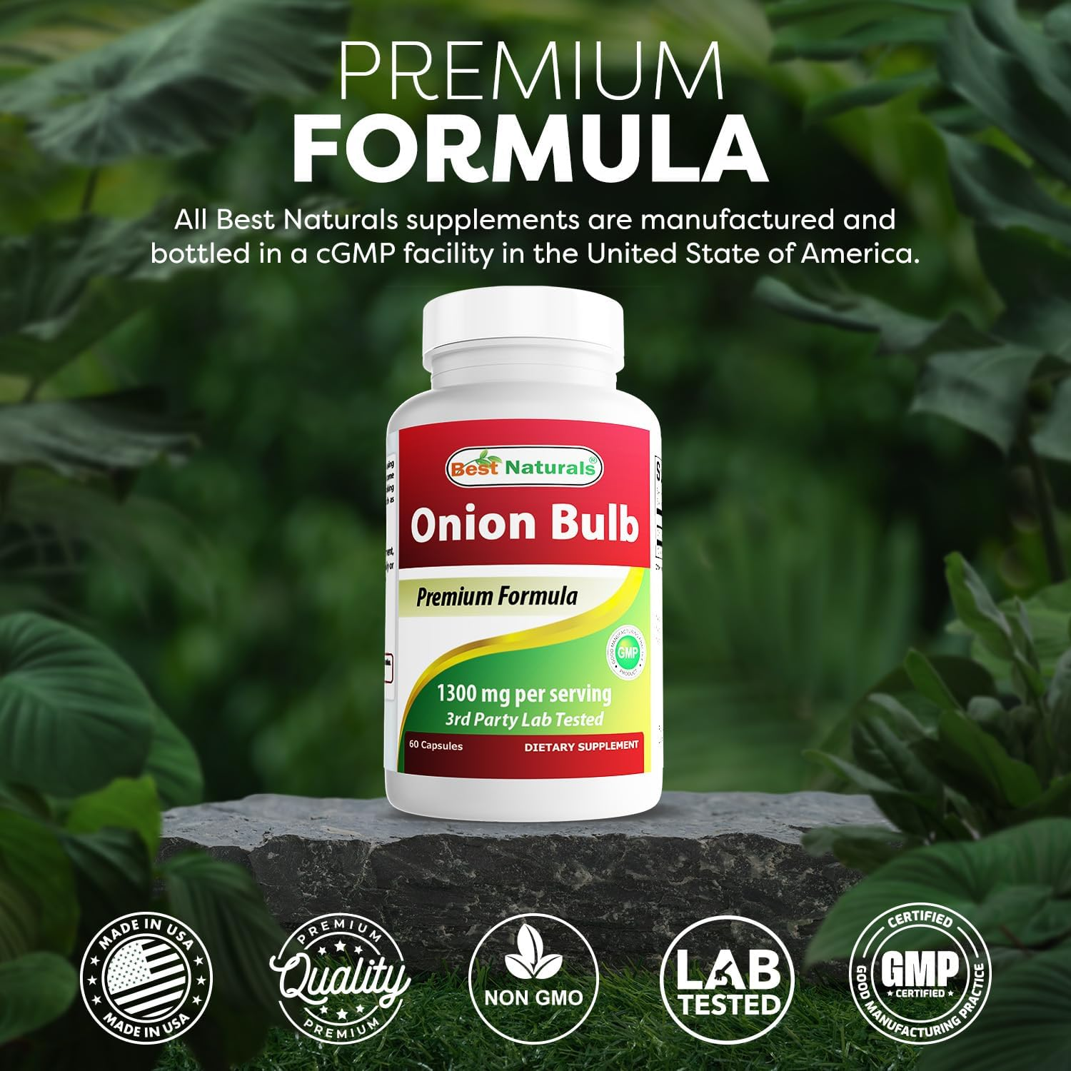 Best Naturals Onion Dried Bulb 1300Mg per Serving - 60 Capsules - Also Called (Allium Cepa) image number 5