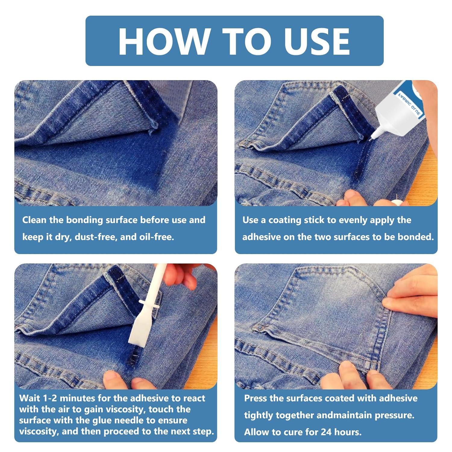 120Ml Fabric Glue for Clothes, No Sew Solution Waterproof Material Glue for Fabric, Fabric Glue for All Fabrics, Cotton, Flannel, Denim, Polyester, Doll Repair, 24 Hours Dry image number 1