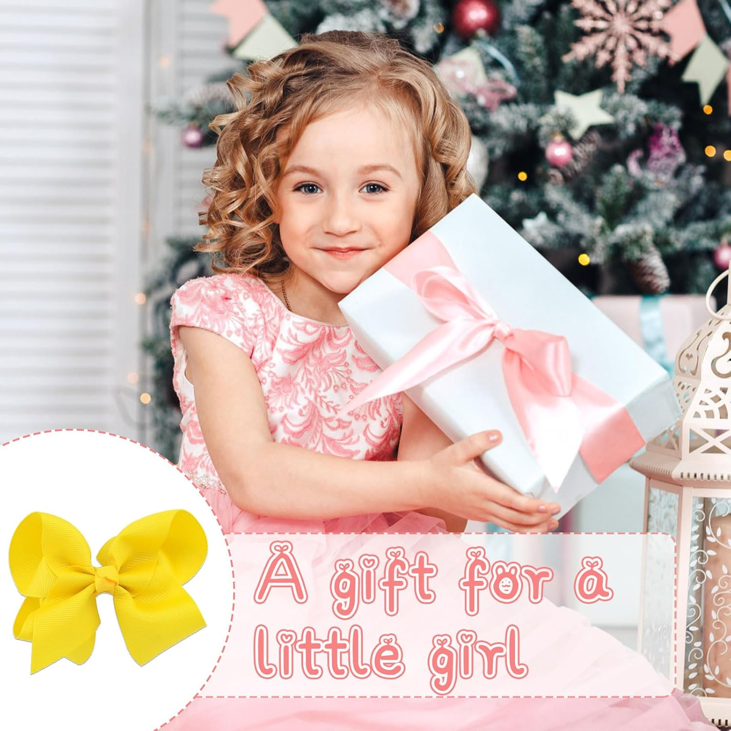 Cosmeria Yellow Hair Bows for Girls, Set of 2, Handmade from Grosgrain with Alligator Clips, Perfect for Nursery and Gift Ideas image number 2