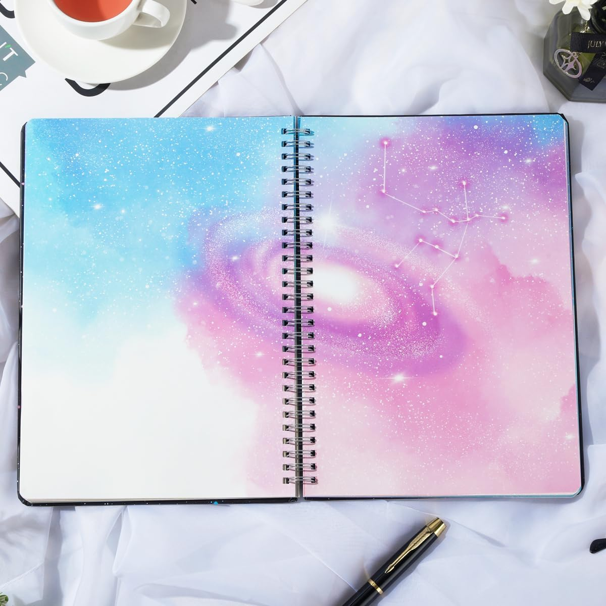 SIIXU Spiral Colorful Blank Writing Journal (Nebula) image number 1
